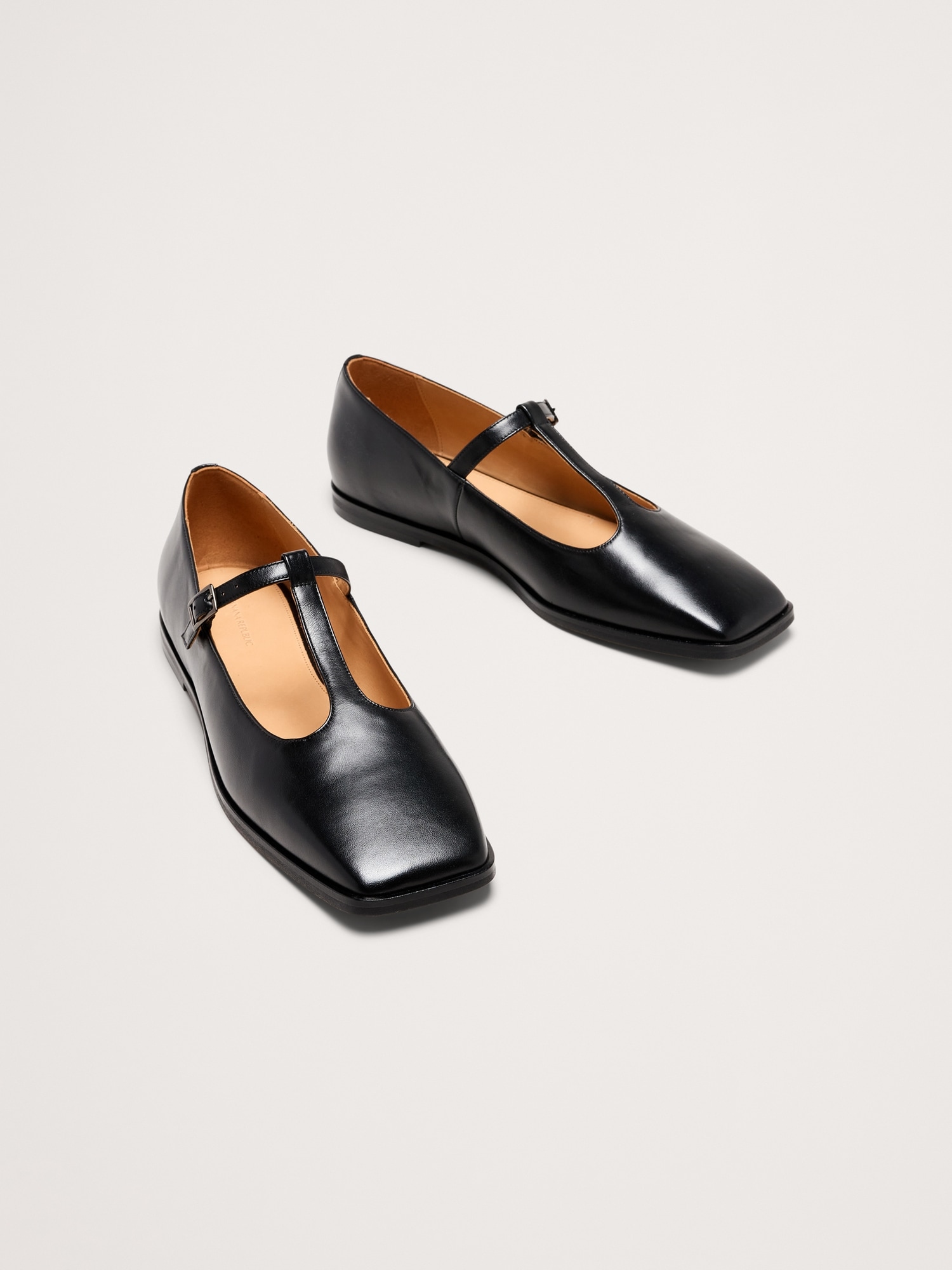 Image number 6 showing, Italian Leather Square-Toe Mary Jane Flats