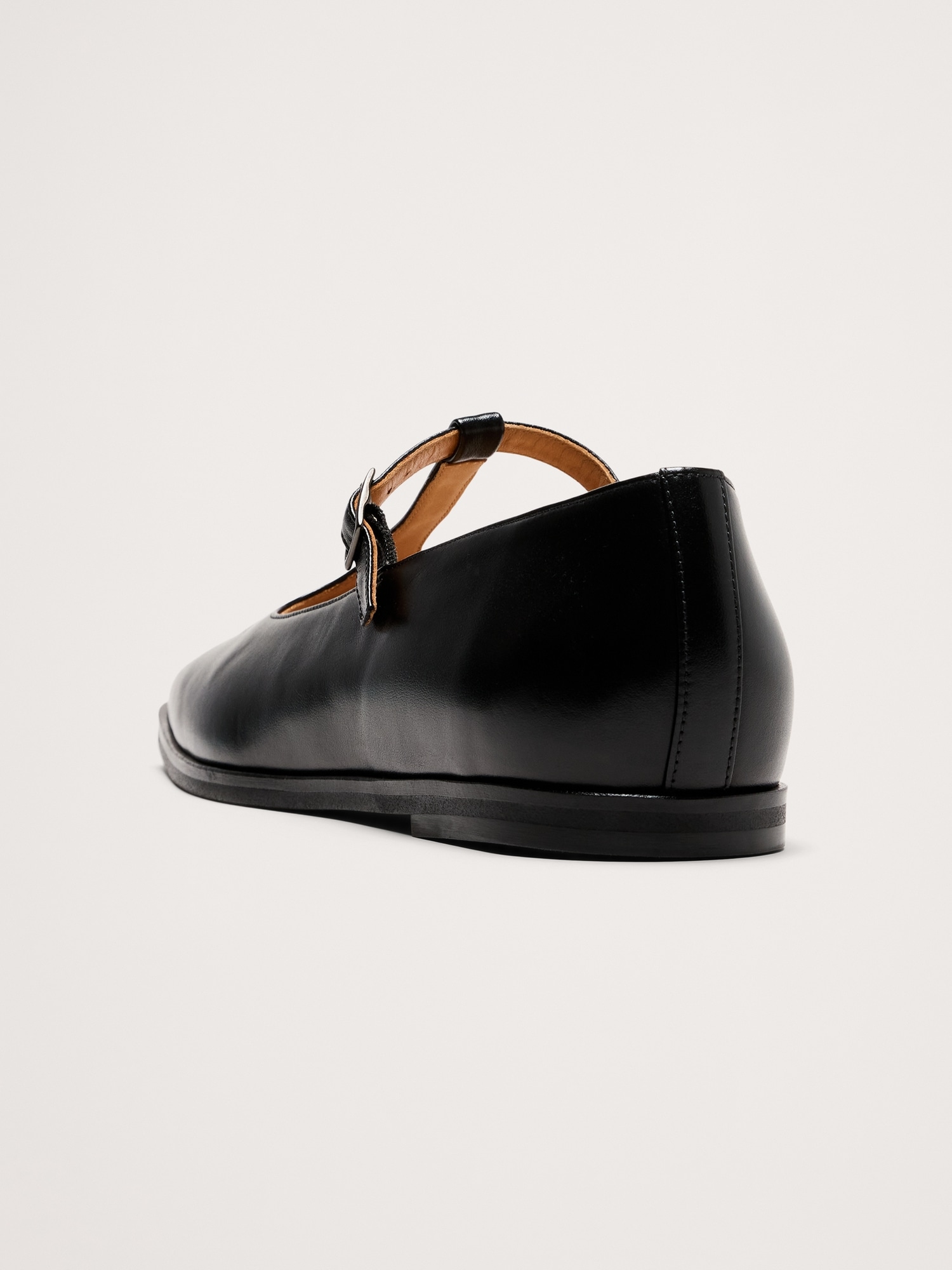 Image number 7 showing, Italian Leather Square-Toe Mary Jane Flats