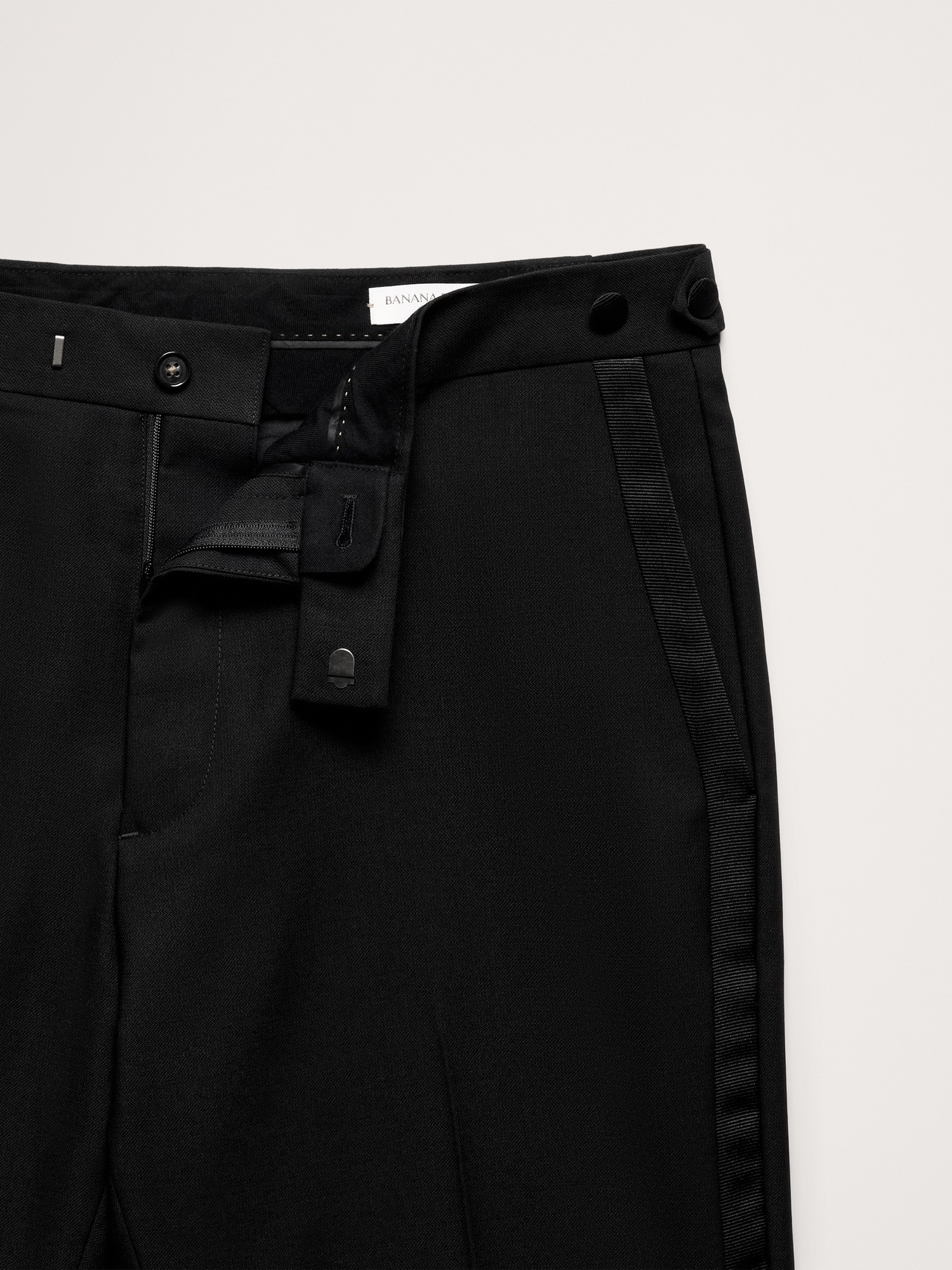 Мужские брюки Banana Republic Slim Italian Barathea Tuxedo Pant, цвет: Чёрный — фото 5