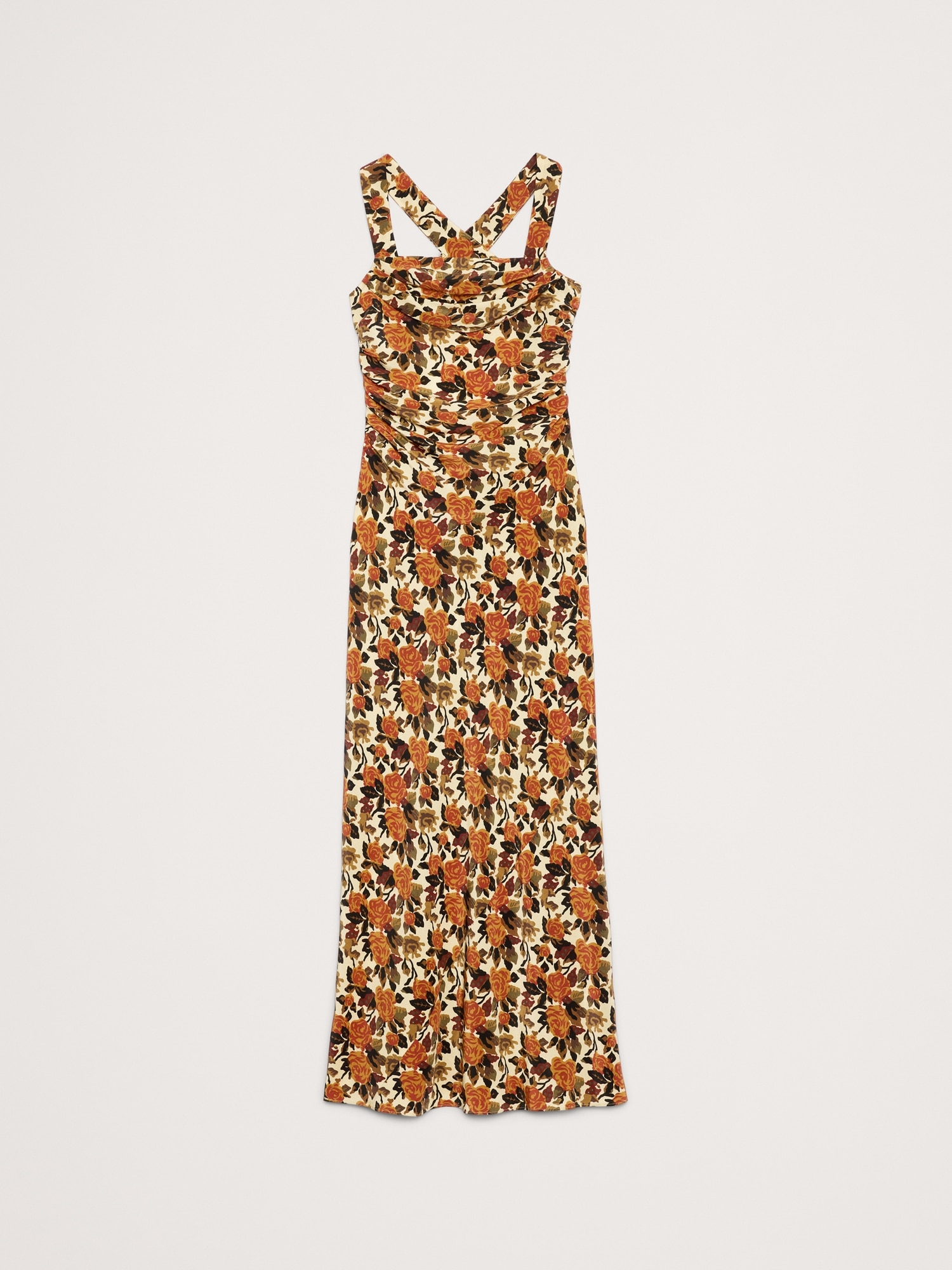 Image number 5 showing, Matte Silk Cowl-Neck Backless Maxi Dress
