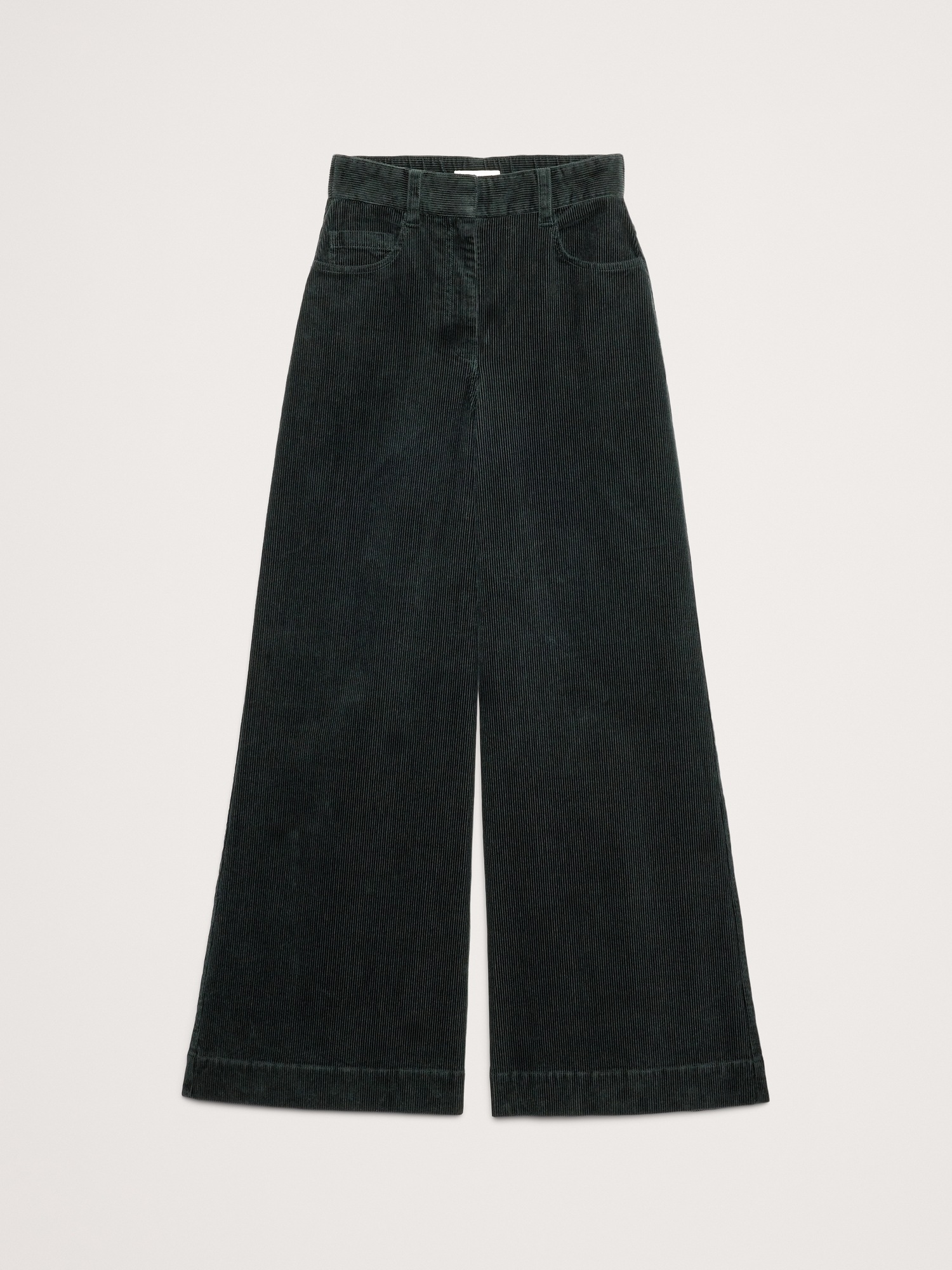 Женские брюки Banana Republic Ultra-High Rise Wide-Leg Corduroy Pant, цвет: Зелёный — фото 4