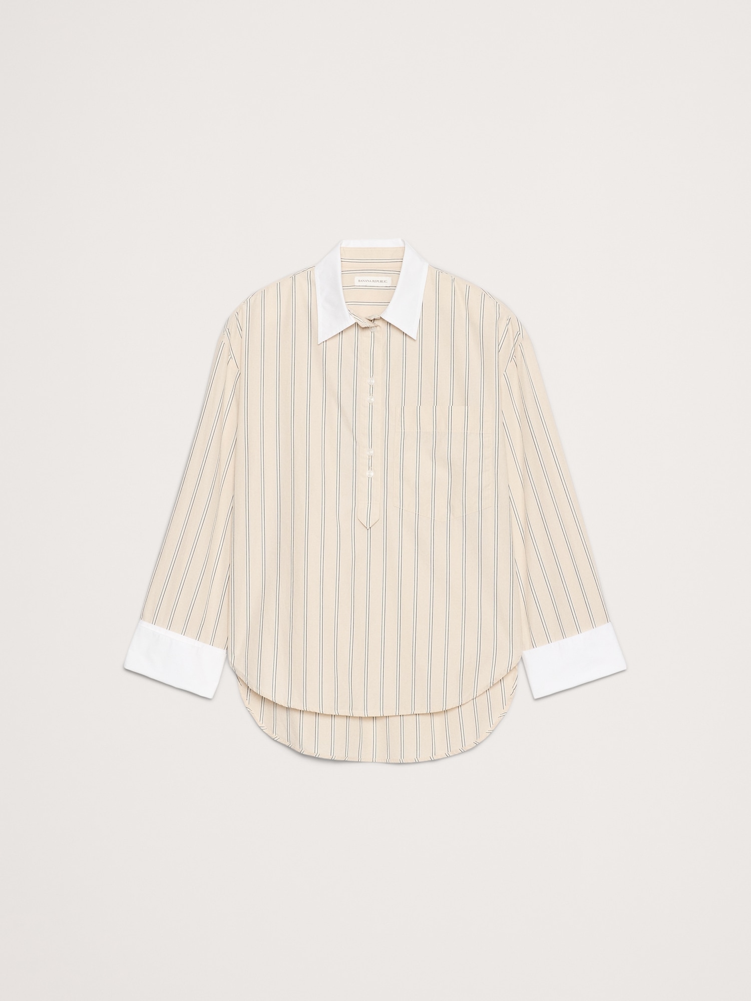 Image number 4 showing, Oversized Cotton Poplin Banker Shirt