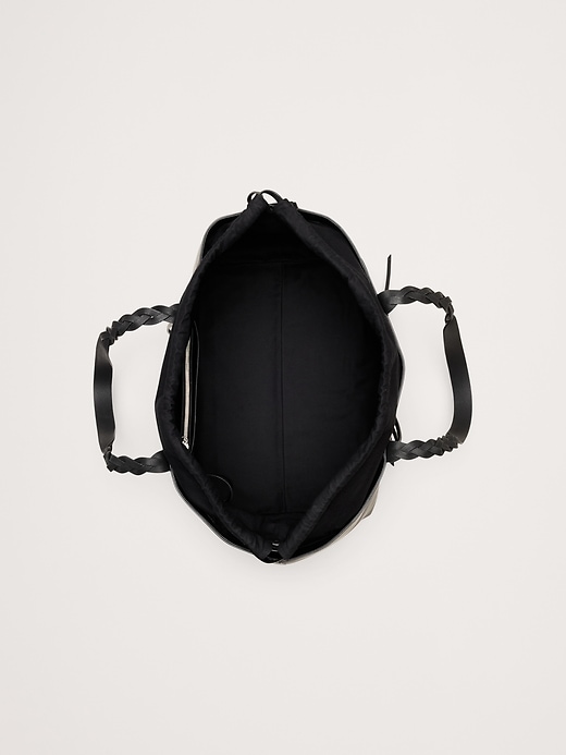 Large Leather East-West Tote | Banana Republic
