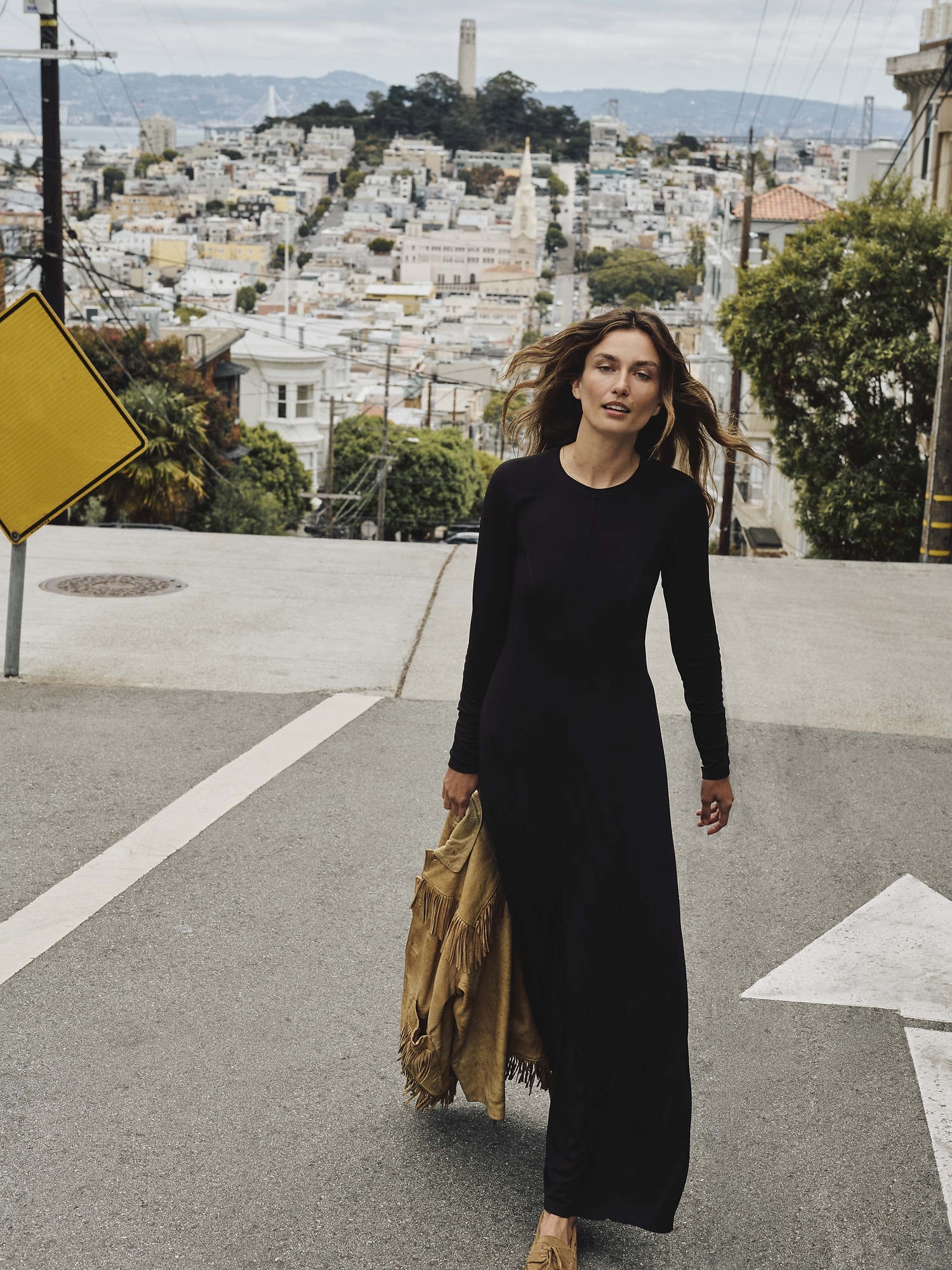 Image number 5 showing, Paneled Knit Maxi Dress
