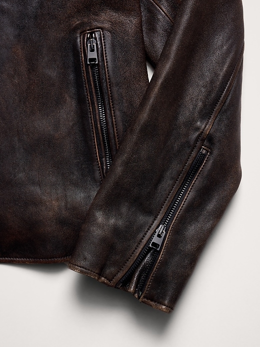 Leather Racing Jacket | Banana Republic