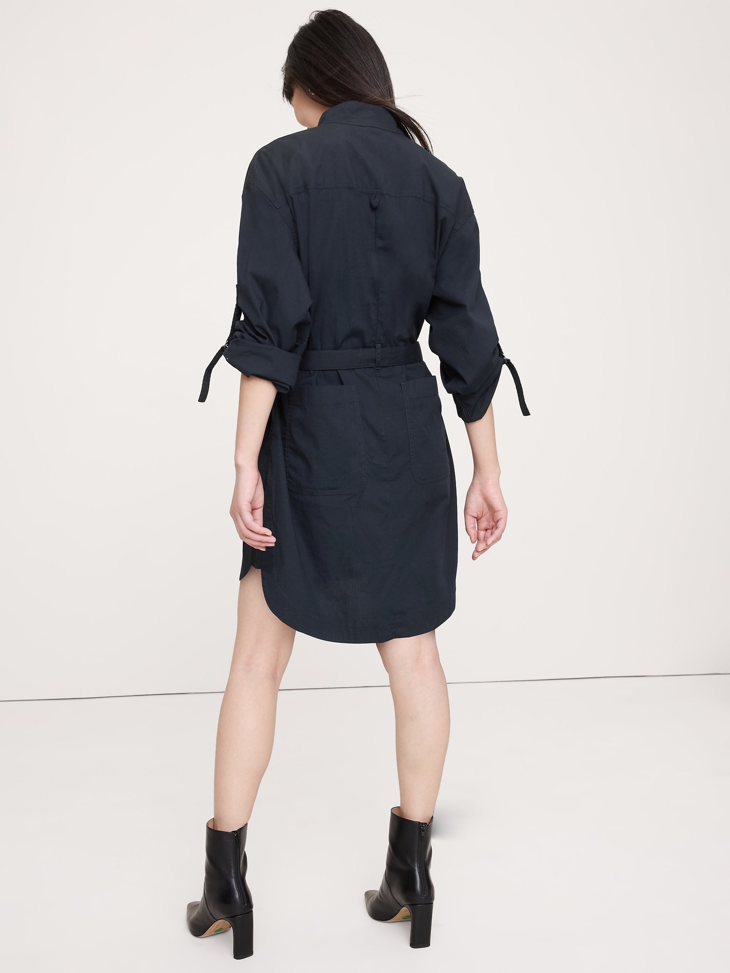 Image number 7 showing, Stretch-Cotton Utility Mini Dress