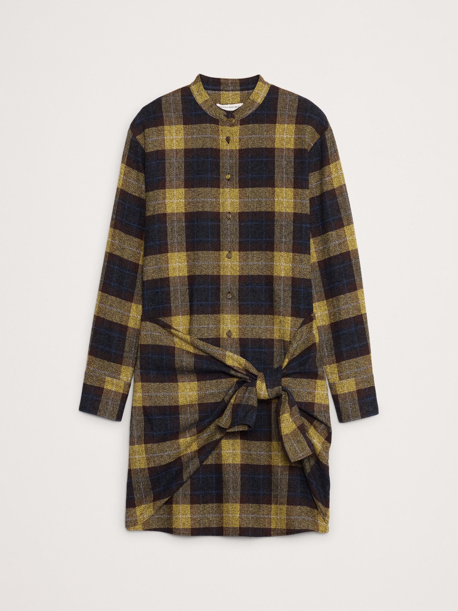 Image number 4 showing, Flannel Tie-Front Shirt Dress