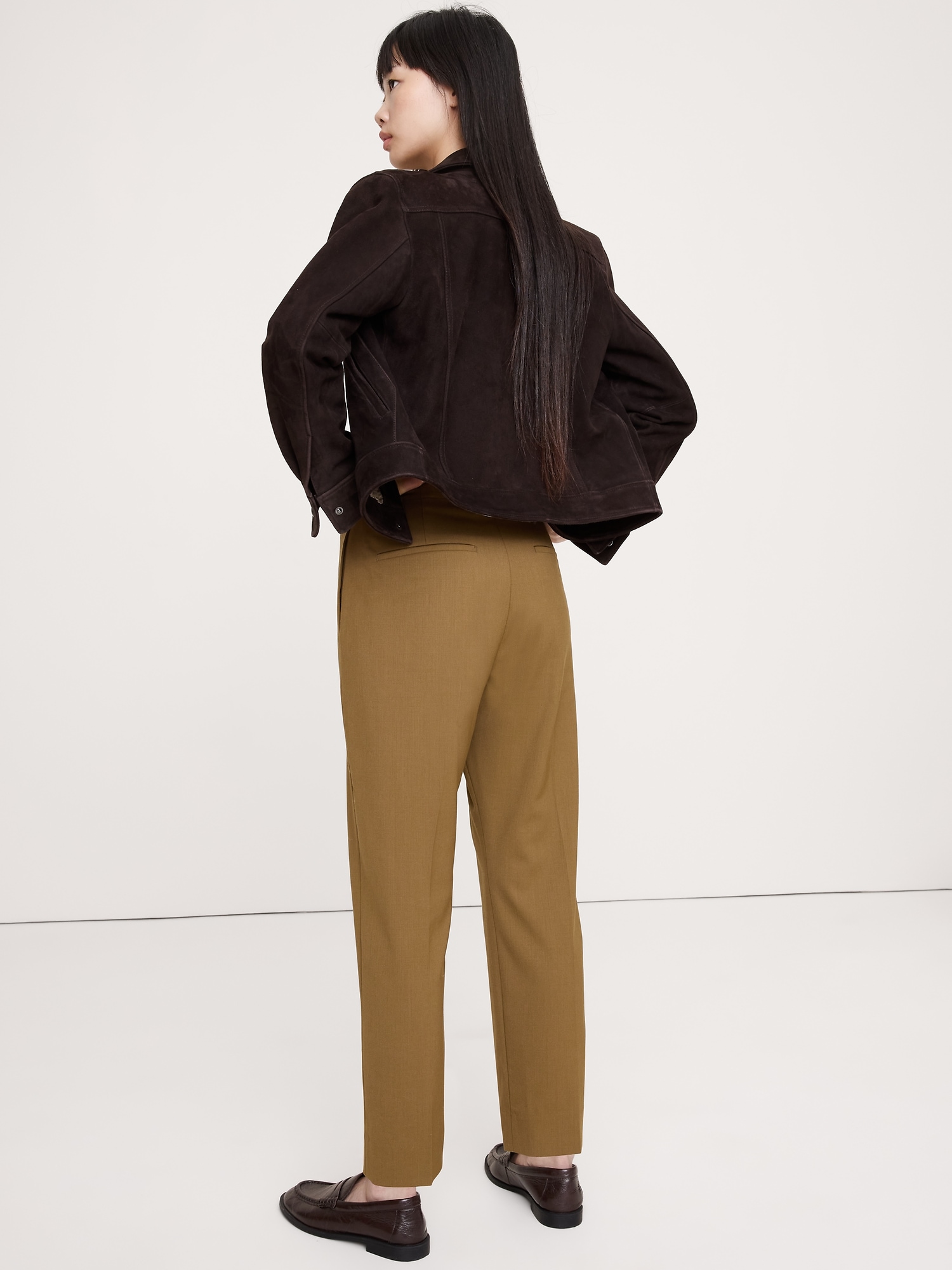 Image number 3 showing, High-Rise Slim Italian Wool Ankle Pant