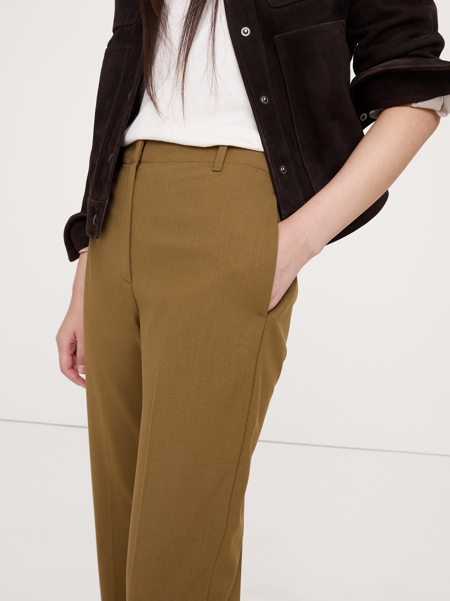 Image number 4 showing, High-Rise Slim Italian Wool Ankle Pant