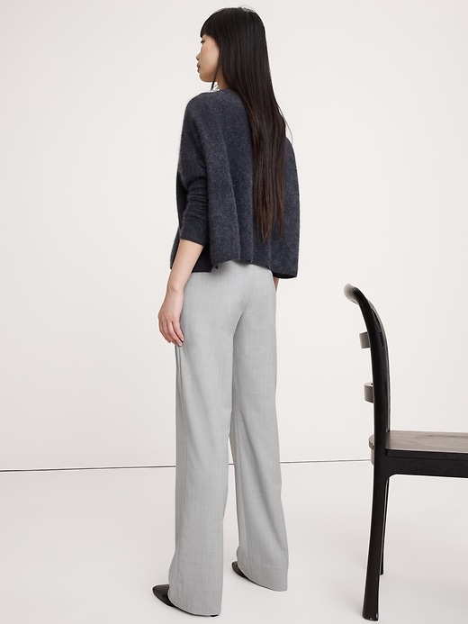 High-Rise Modern Straight Italian Wool Pant