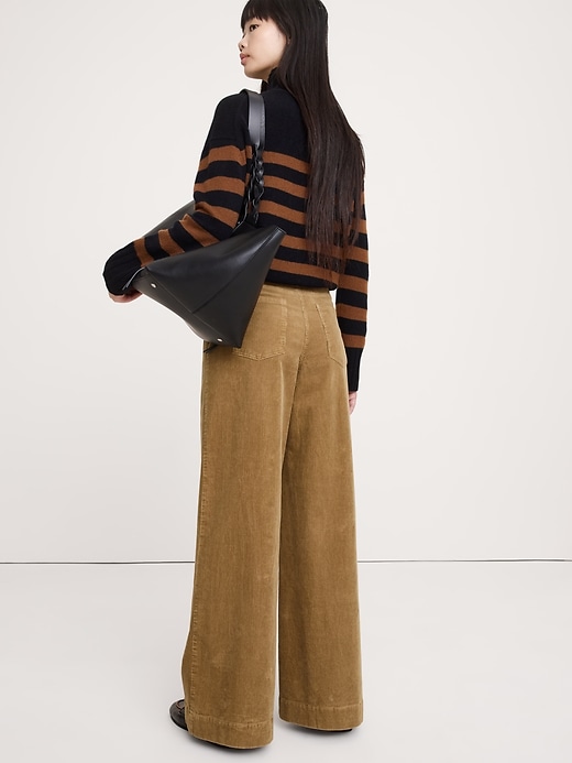 High-Rise Wide-Leg Corduroy Pull-On Pant