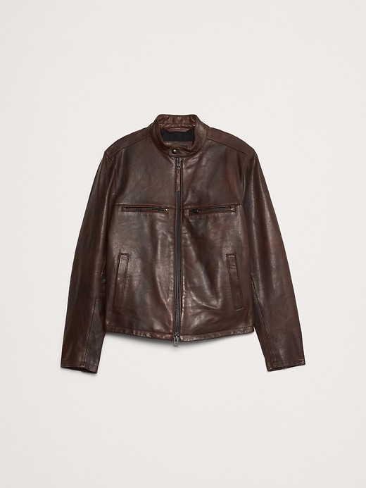 ジャケット・アウター 00s BANANA REPUBLIC cowhide leather JKT VINTAGE BANANA REPUBLIC Black LEATHER JACKET SIZE M Full