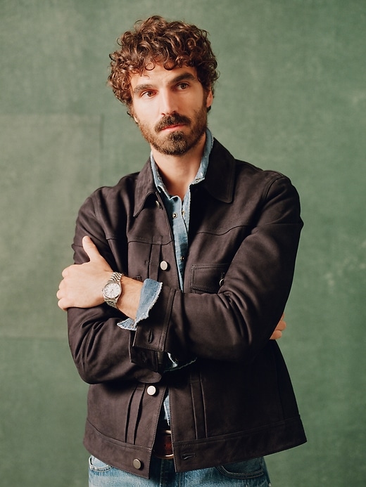 Nubuck Leather Trucker Jacket