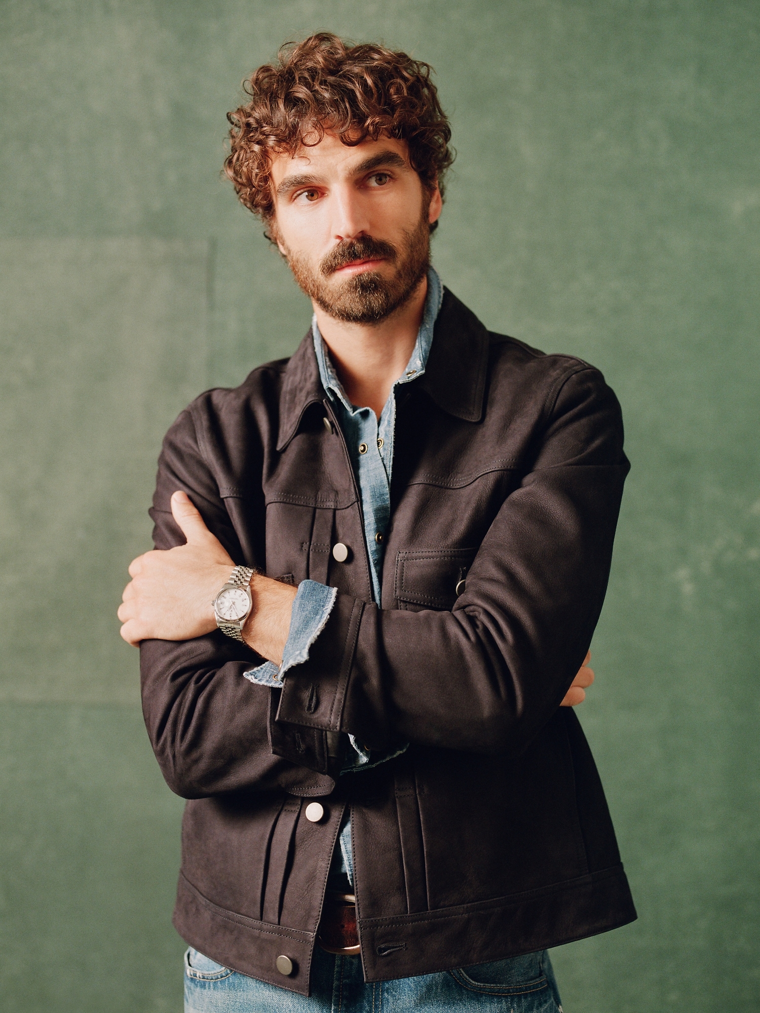 Nubuck Leather Trucker Jacket