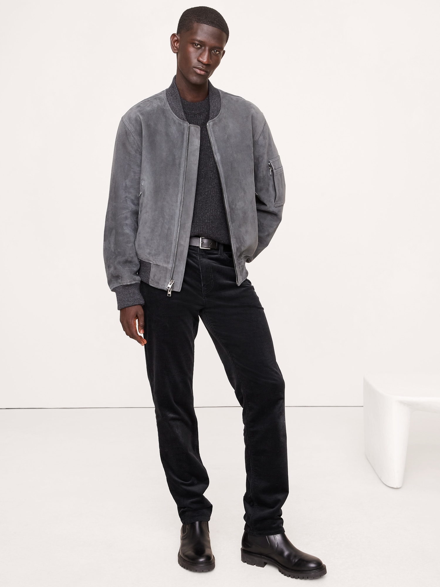 Slim Corduroy Traveler Pant - Slate Gray