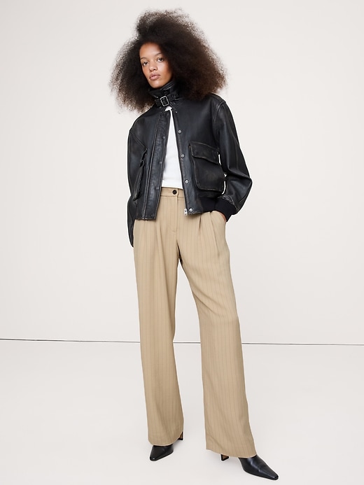 The Soho Pleated Wide-Leg Pant in Drapey Twill