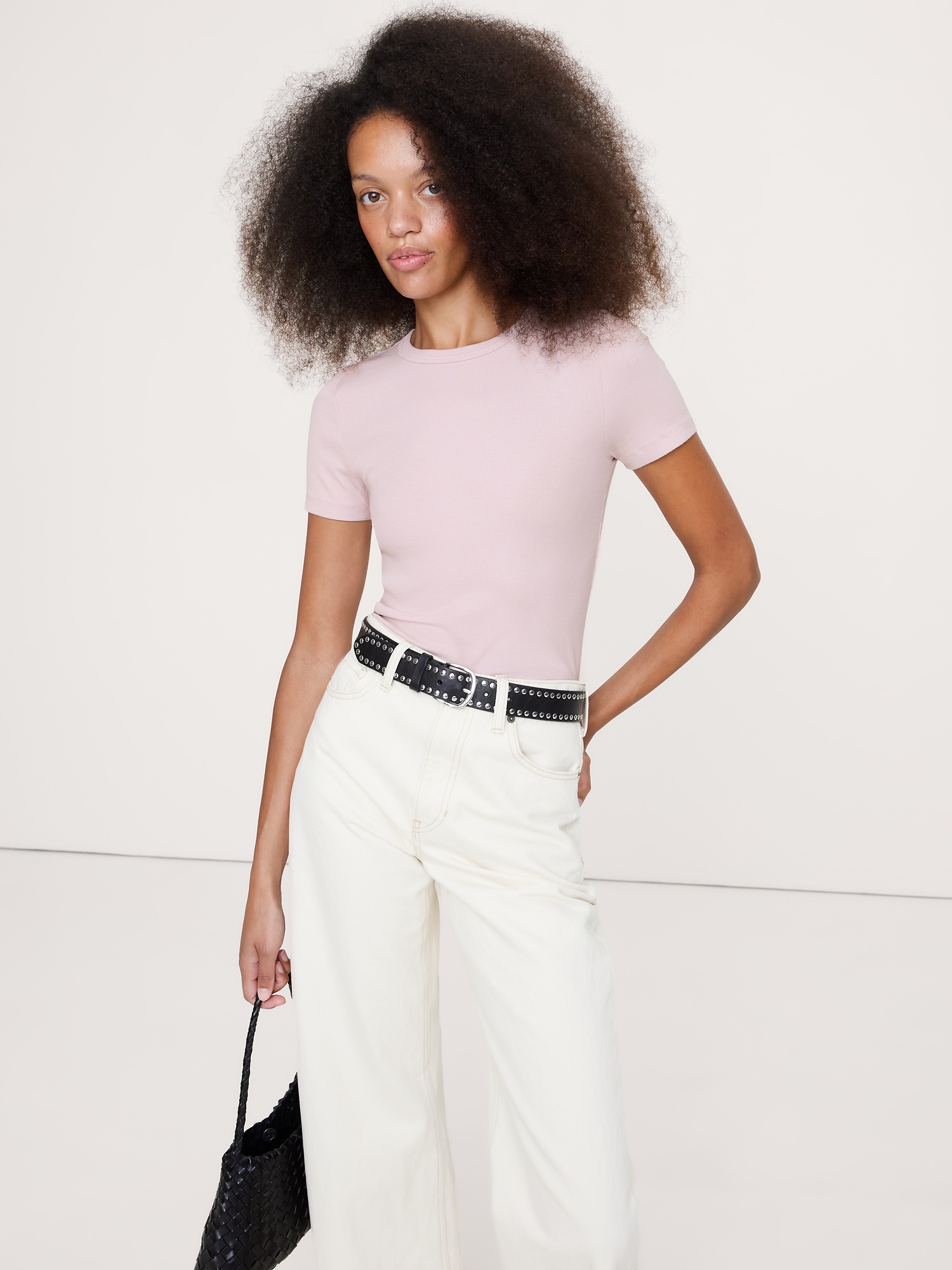 Ribbed Baby T-Shirt - Dusty Rose Pink