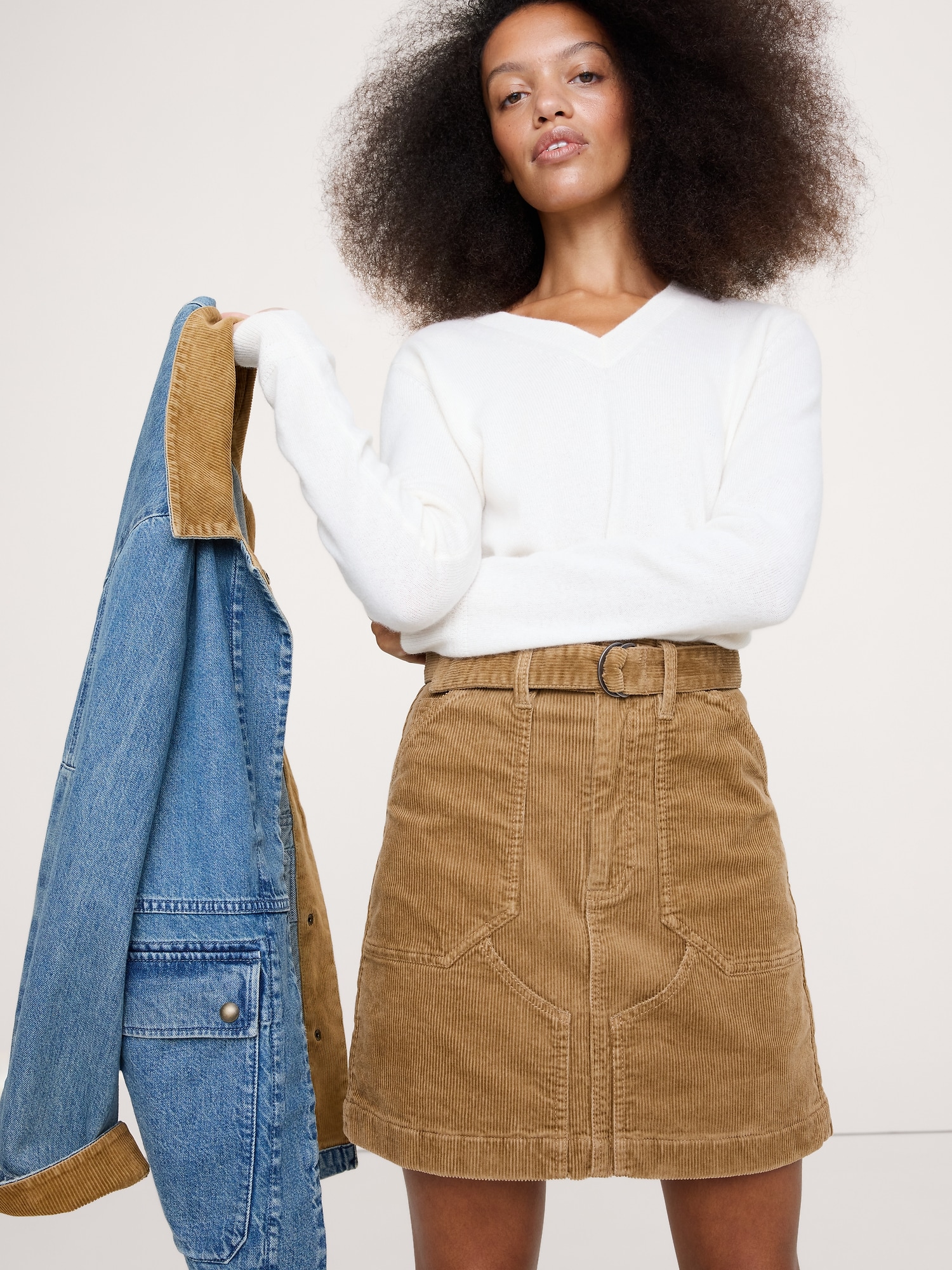Image number 1 showing, Corduroy Mini Skirt