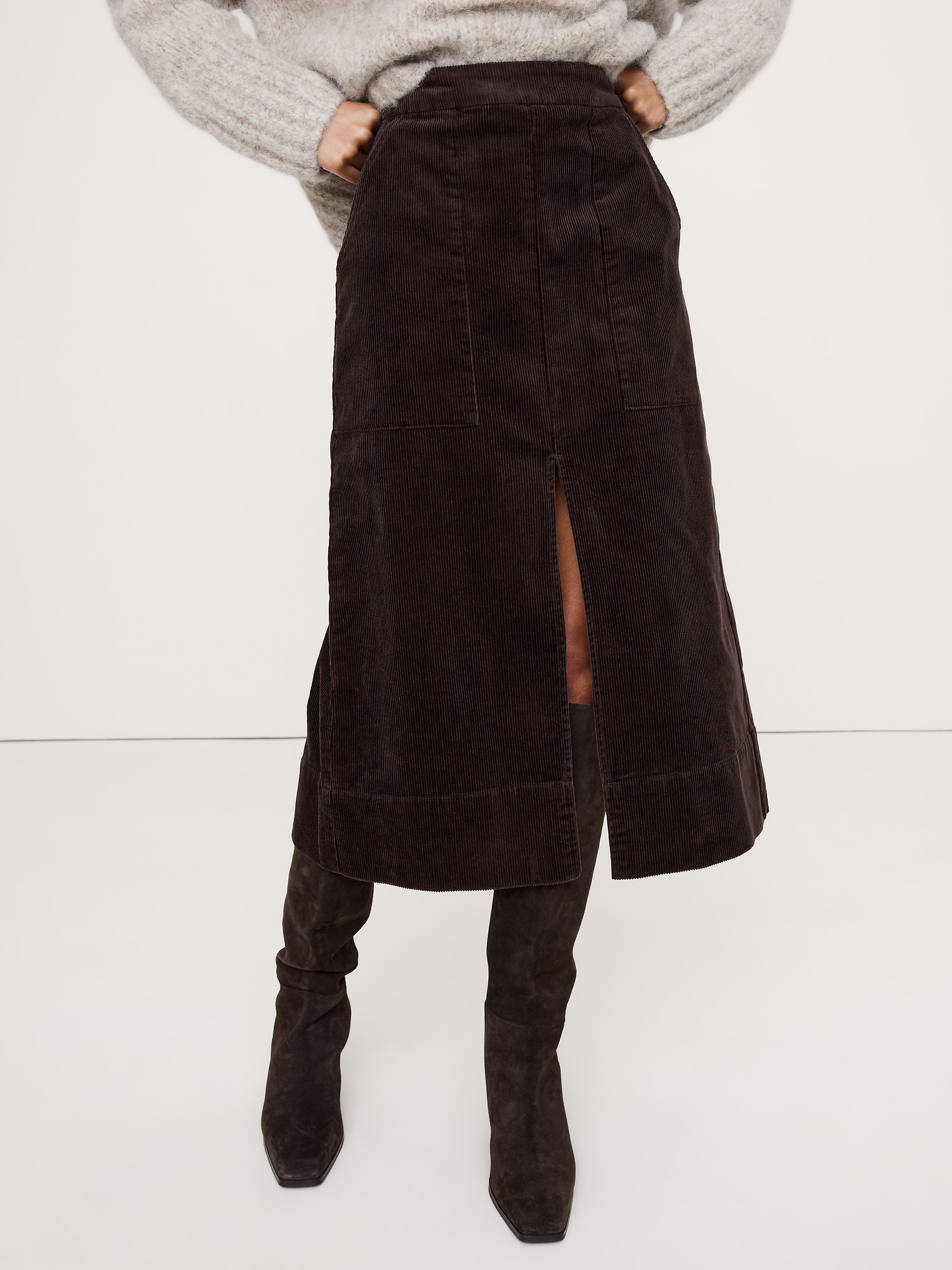Image number 3 showing, Corduroy Midi Skirt