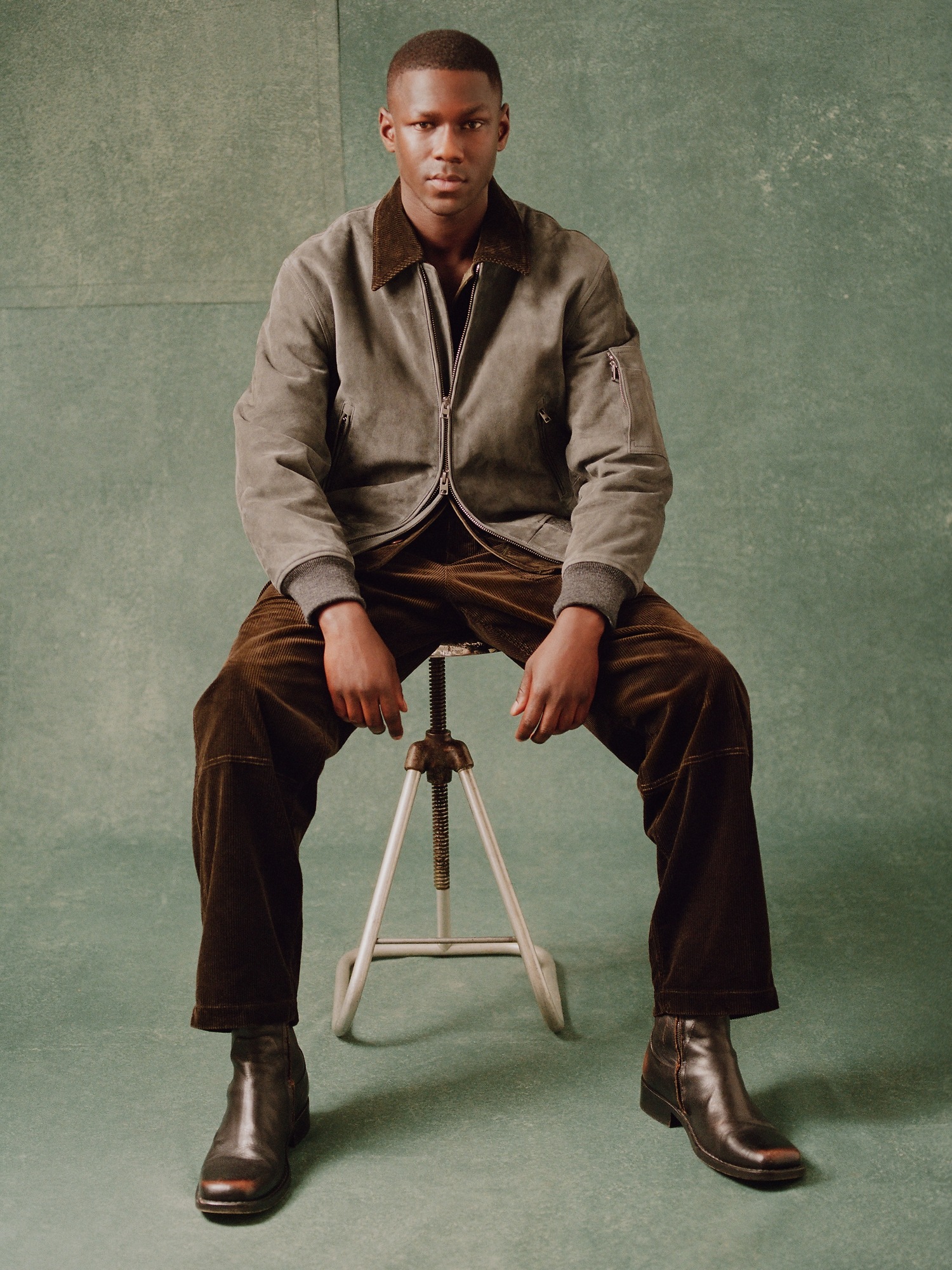 Мужские брюки Banana Republic Straight Stretch-Corduroy Pull-On Pant, цвет: Ржавый коричневый — фото 5