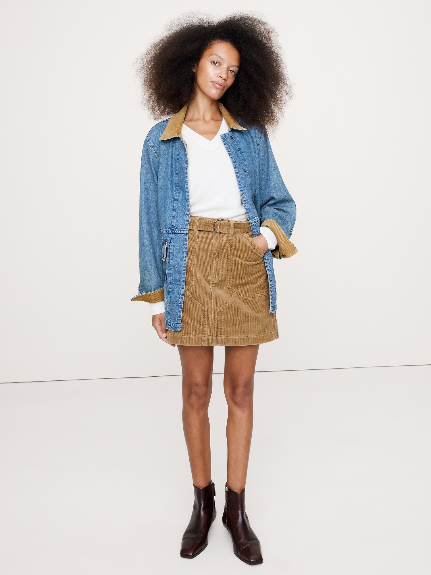 Image number 3 showing, Corduroy Mini Skirt