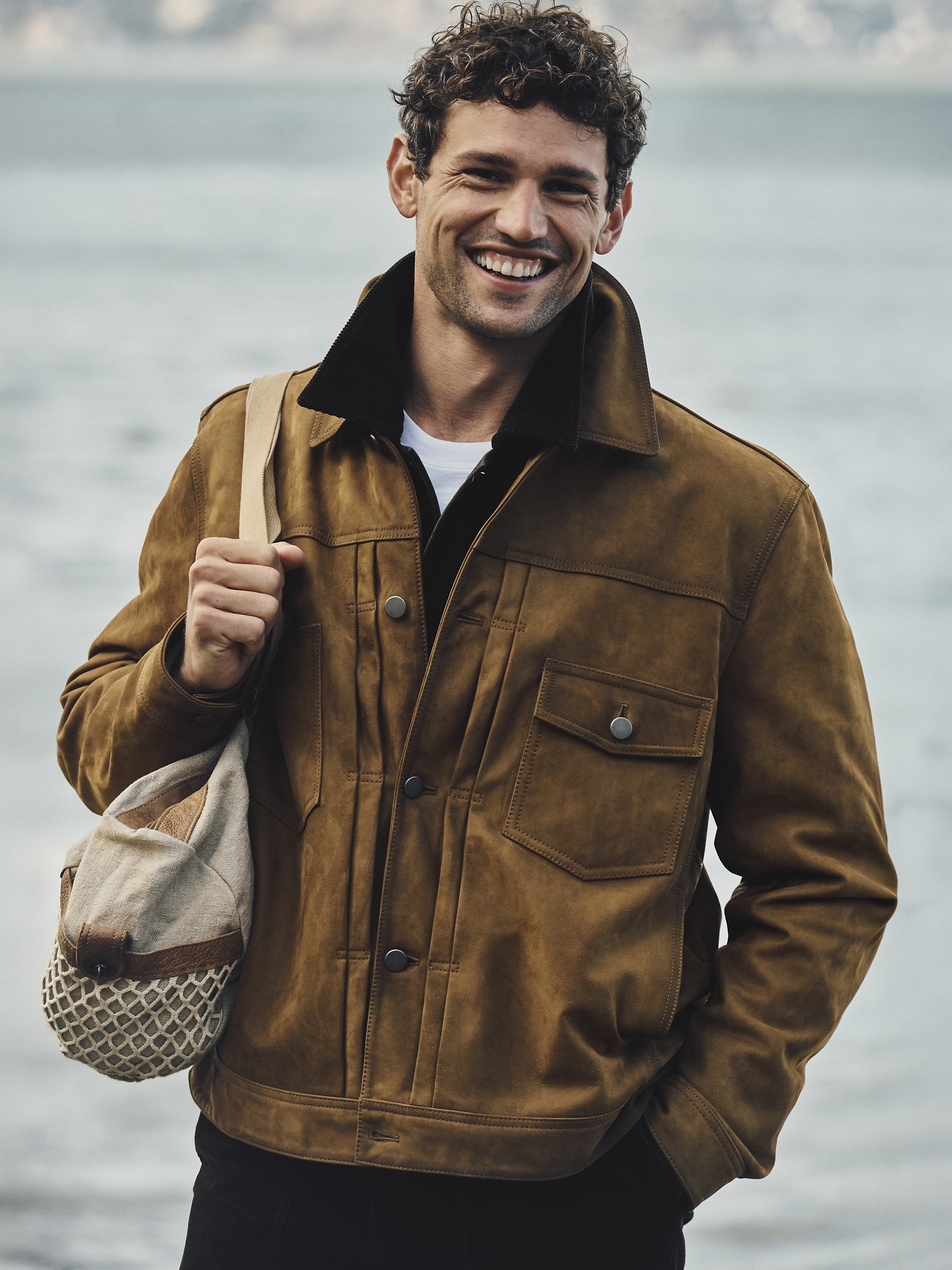 Image number 8 showing, Nubuck Leather Trucker Jacket