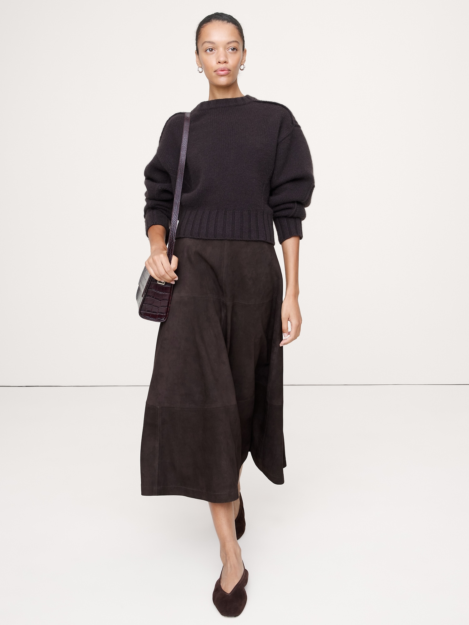 Suede Midi Skirt