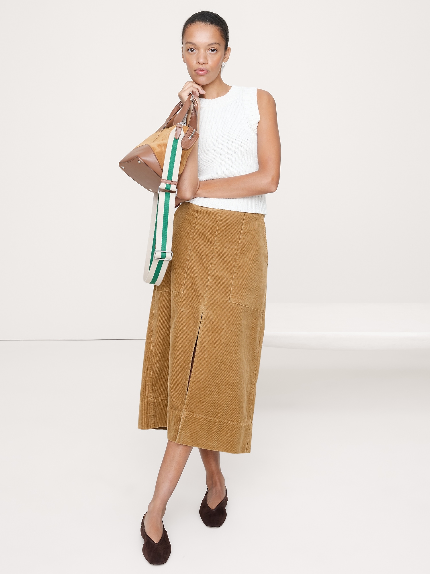 Image number 1 showing, Corduroy Midi Skirt
