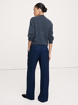 Sandwashed Lyocell Drapey Mid Rise Wide Leg Pull-on Pants main image 1