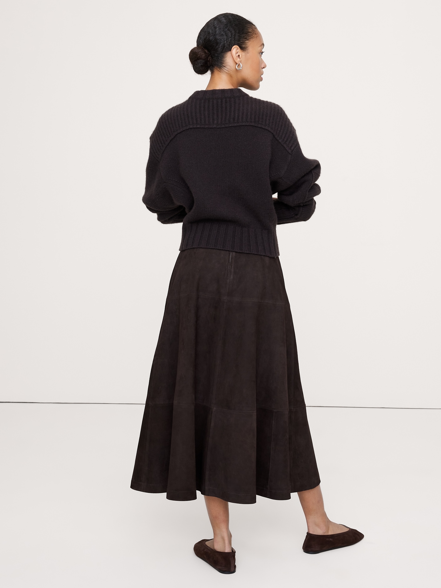 Image number 3 showing, Suede Midi Skirt