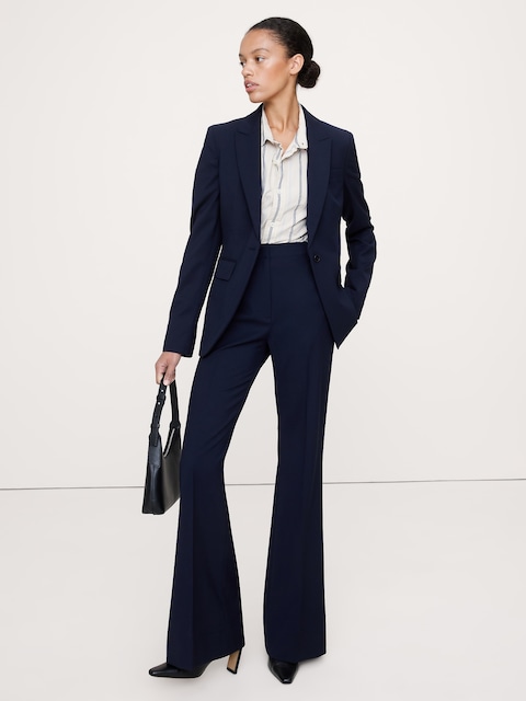 Ultra High-Rise Flare Italian Lightweight Wool Pant