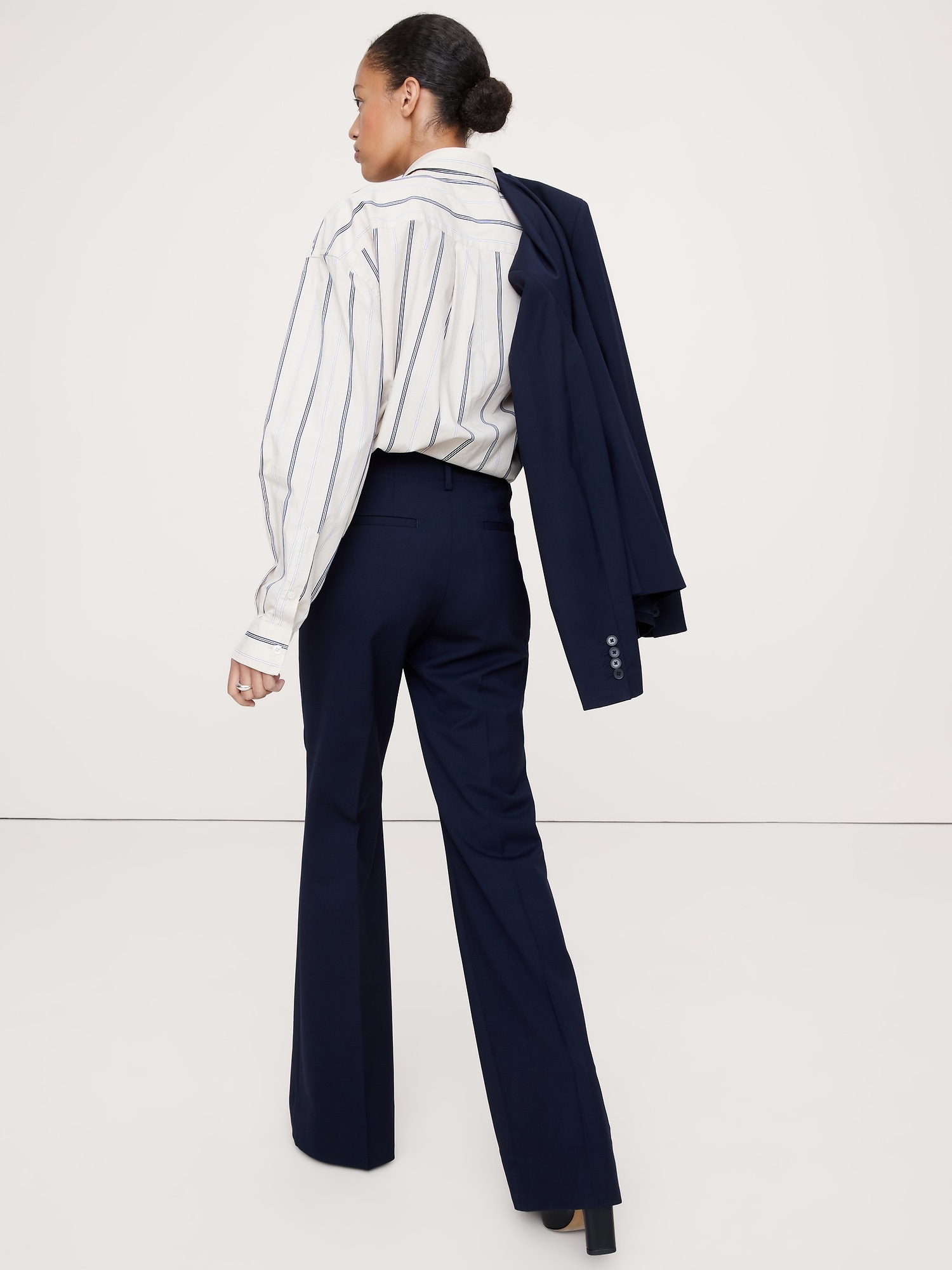 Image number 2 showing, High-Rise Flare Italian Wool Pant