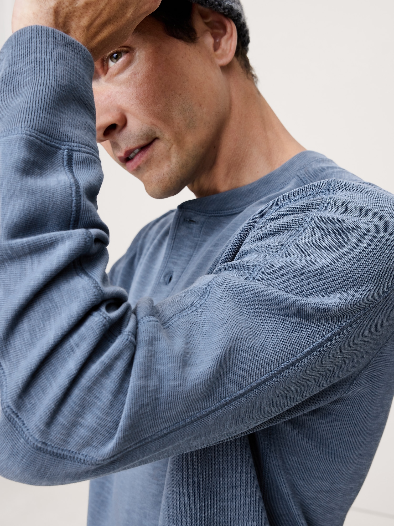 Image number 3 showing, Slub Double-Knit Henley T-Shirt