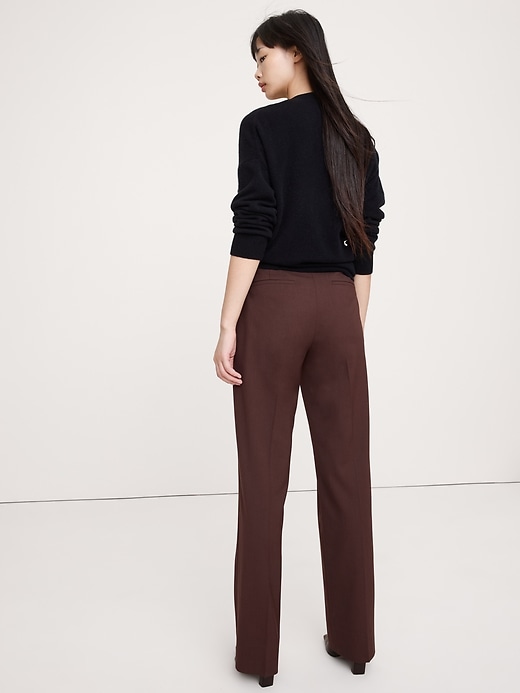 High-Rise Modern Straight Italian Wool Pant