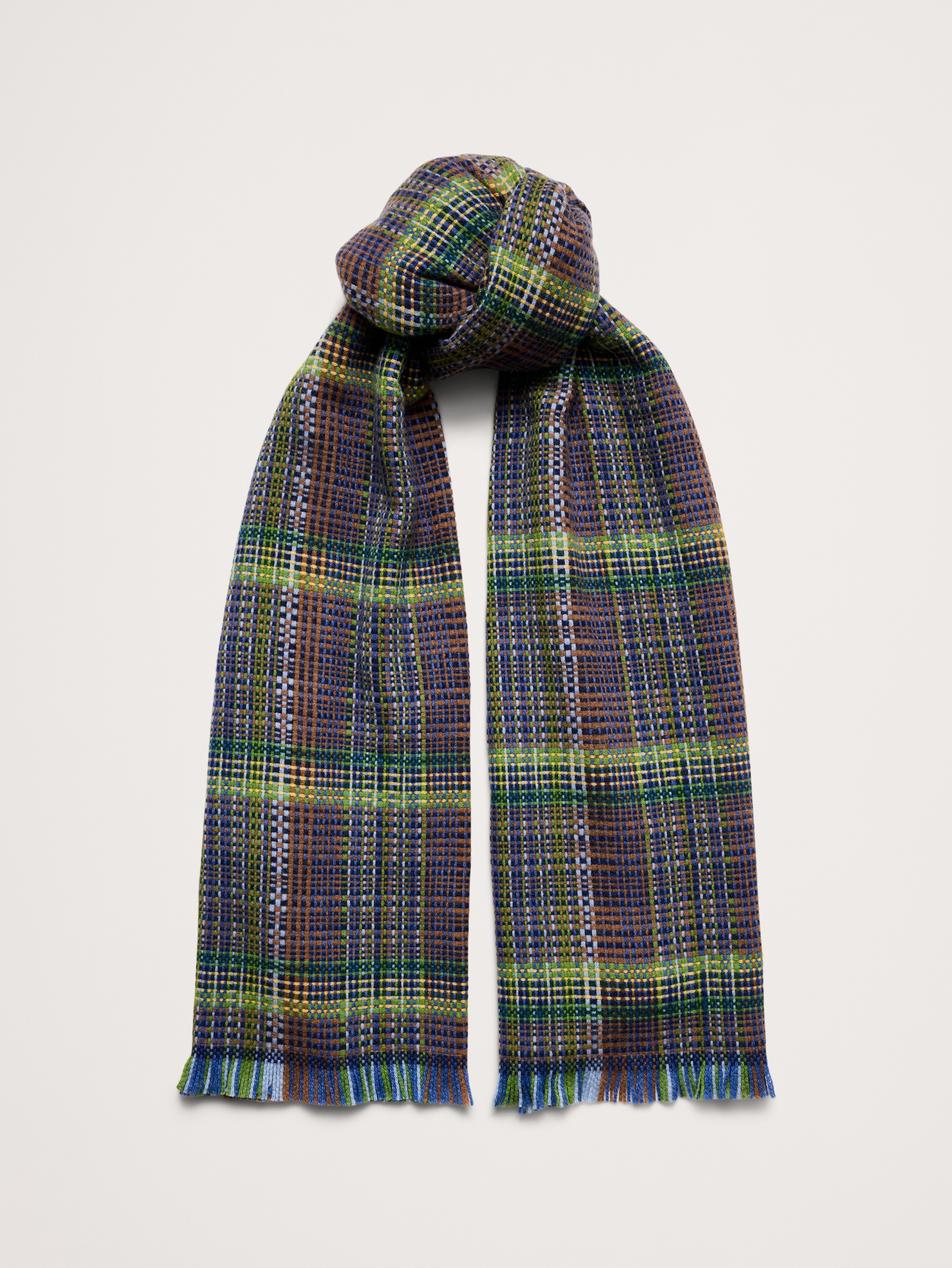 Italian Plaid Wool-Blend Scarf