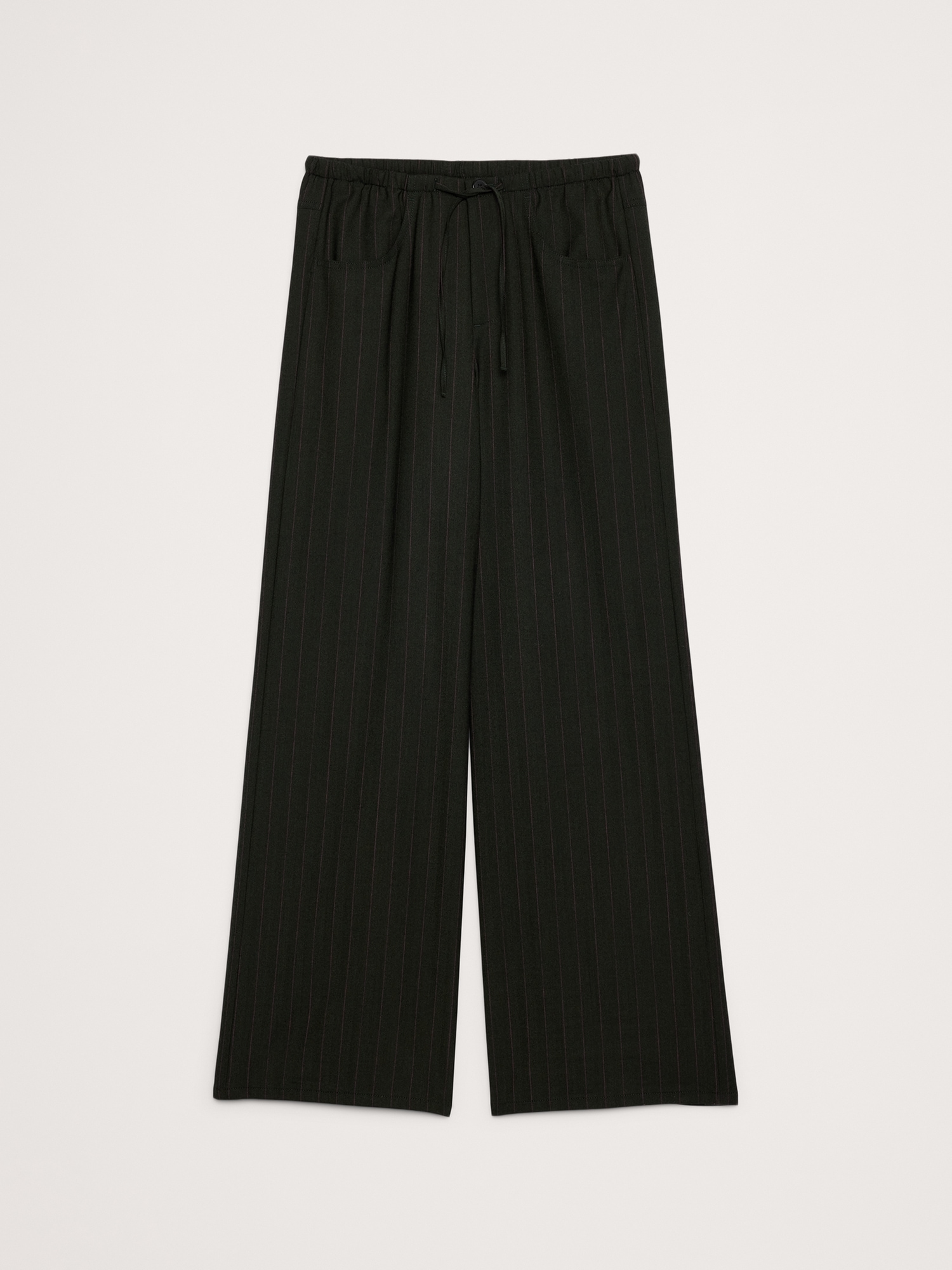 Image number 7 showing, Mid-Rise Wide-Leg Wool-Blend Pull-On Pant