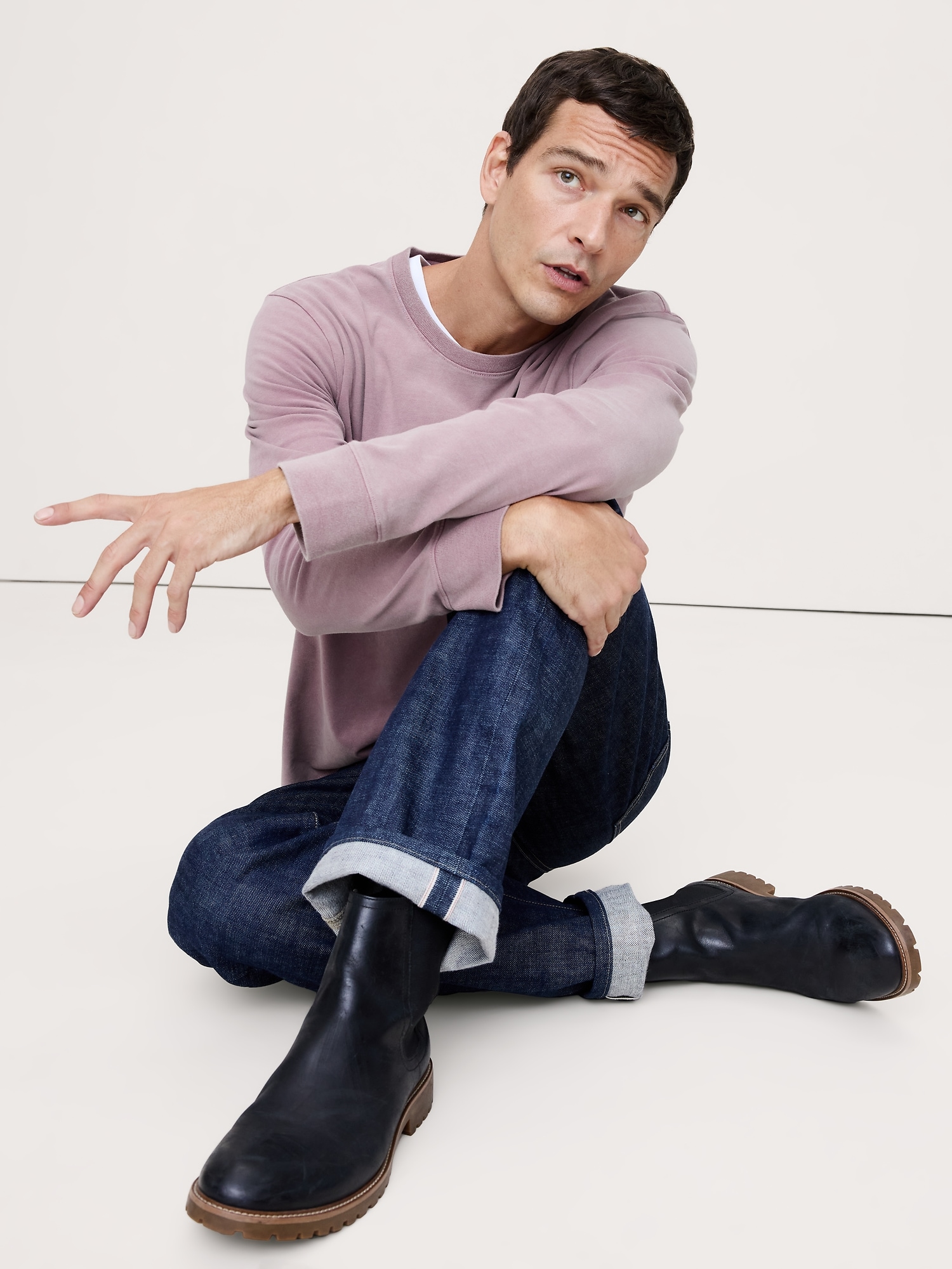 Sun-Faded Heavyweight Soft Cotton T-Shirt - Black Berry