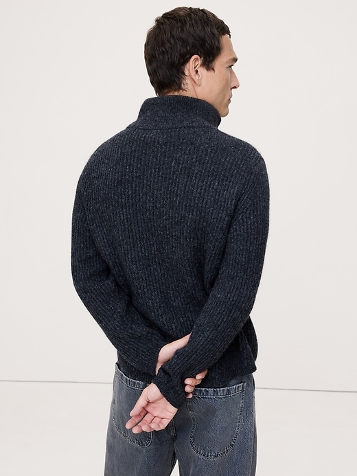 Alpaca-Wool Blend Quarter-Zip Sweater