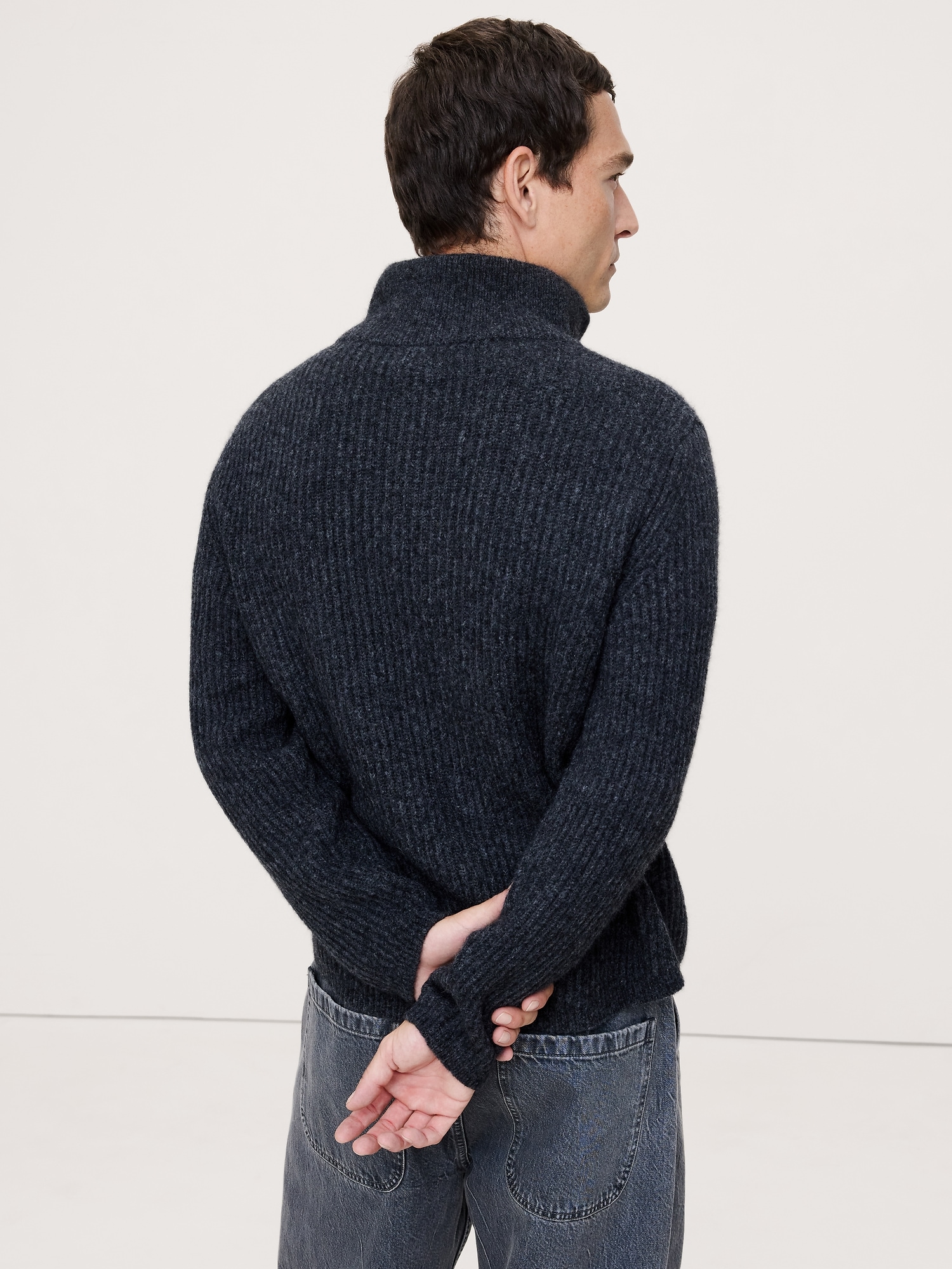 Image number 2 showing, Alpaca-Wool Blend Half-Zip Sweater