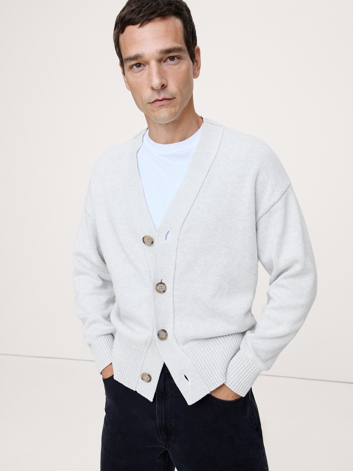 Cotton Cardigan - Pale Gray