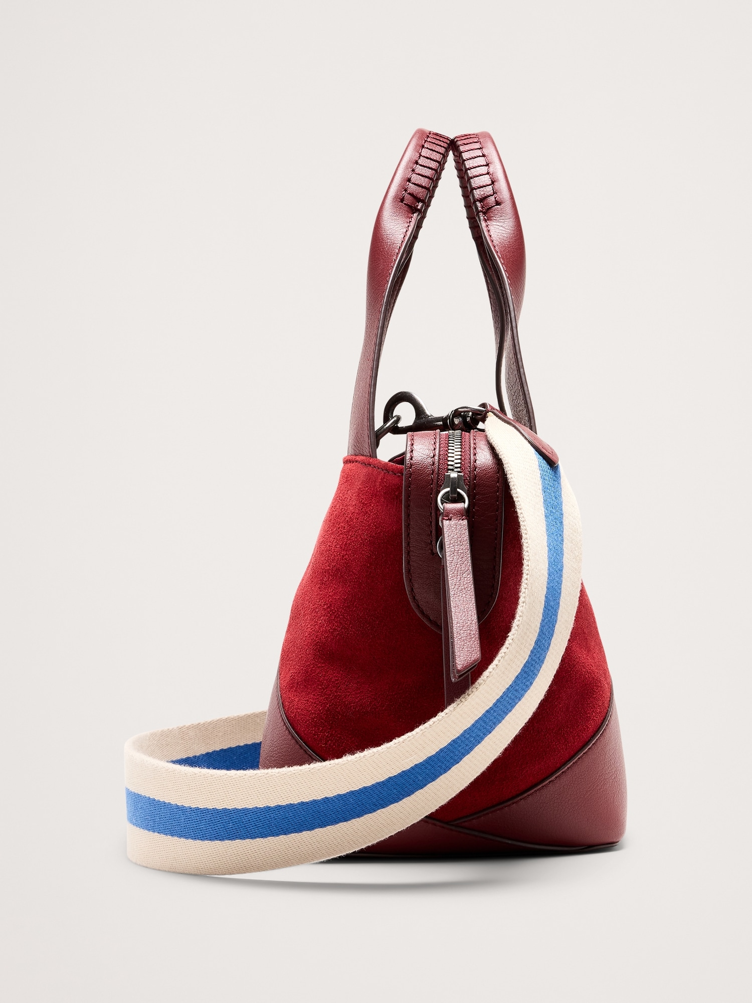 Image number 8 showing, Leather & Suede Mini Zip Tote