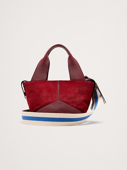 Leather & Suede Mini Zip Tote | Banana Republic
