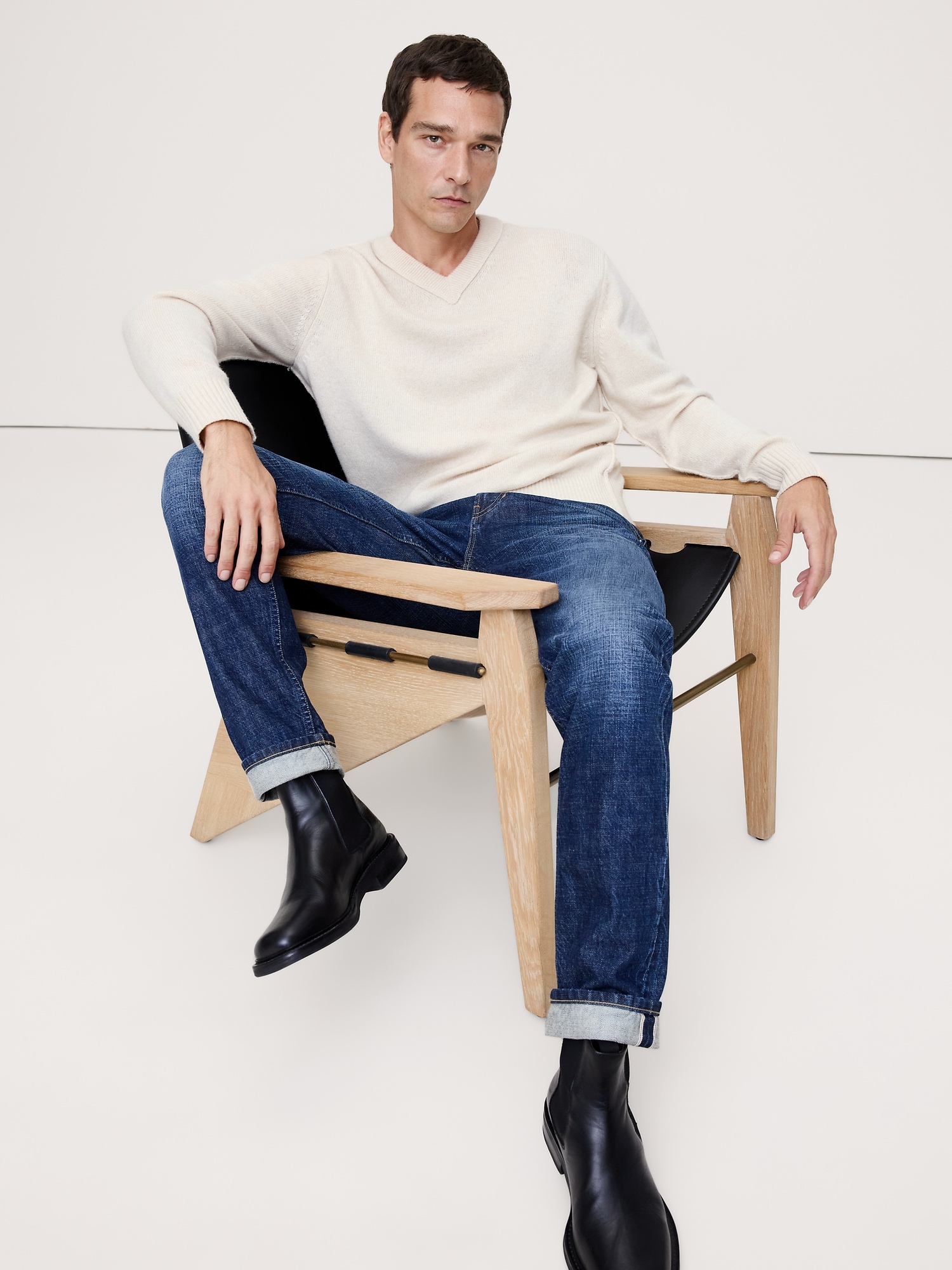 Image number 1 showing, Italian Merino-Blend V-Neck Sweater