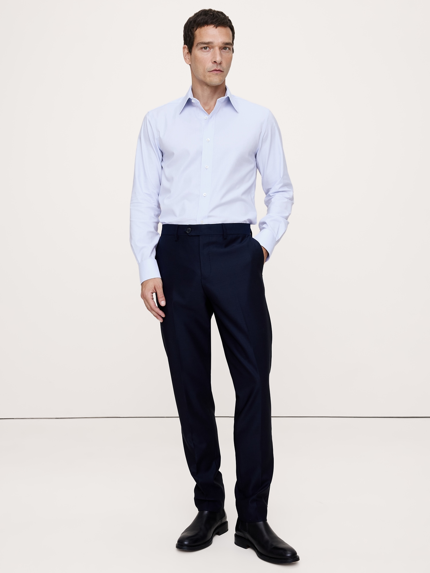 Slim-Fit Wrinkle-Resistant Dress Shirt - Light Blue