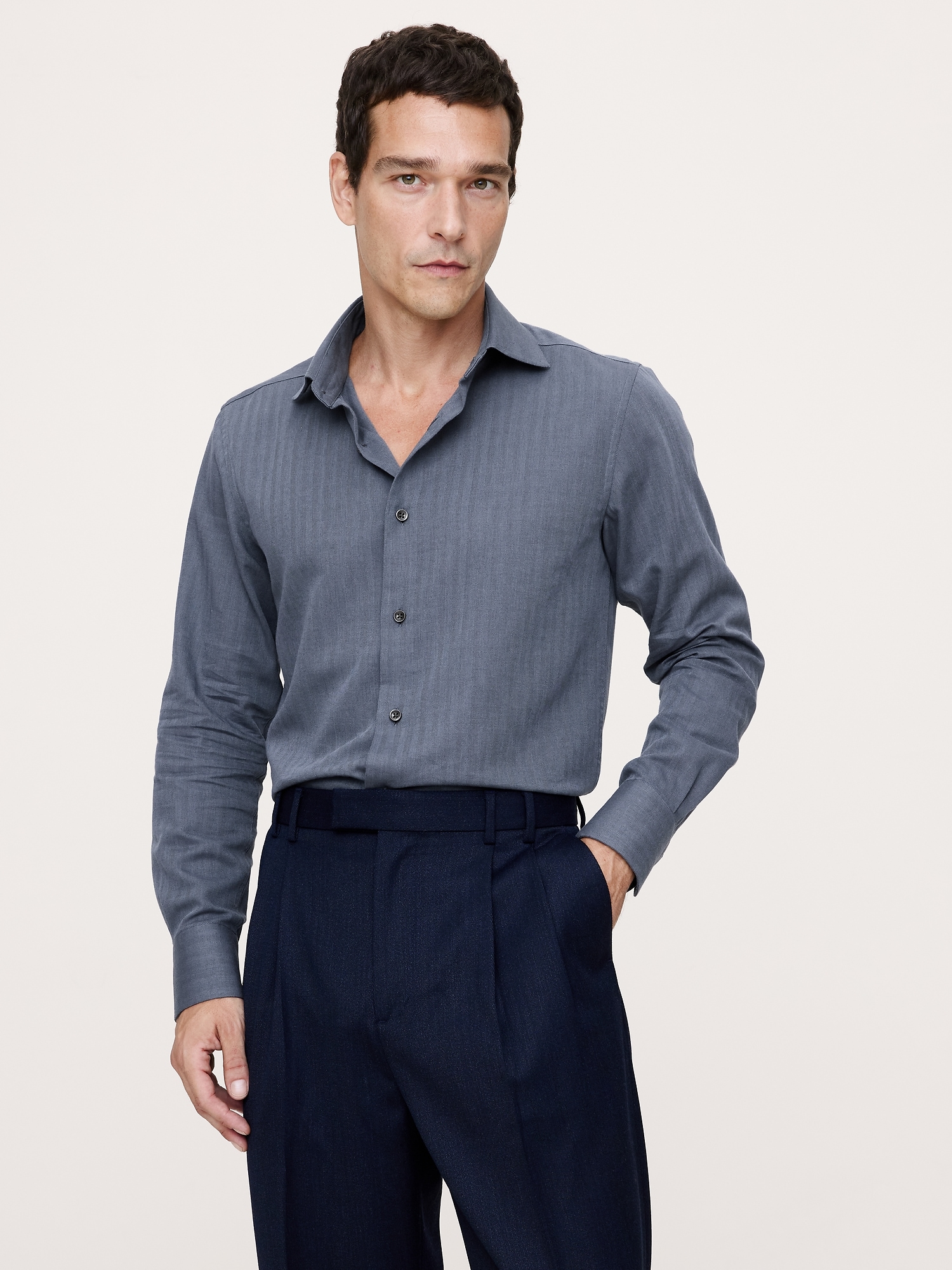 Image number 1 showing, Slim-Fit Cotton-Cashmere Dress Shirt