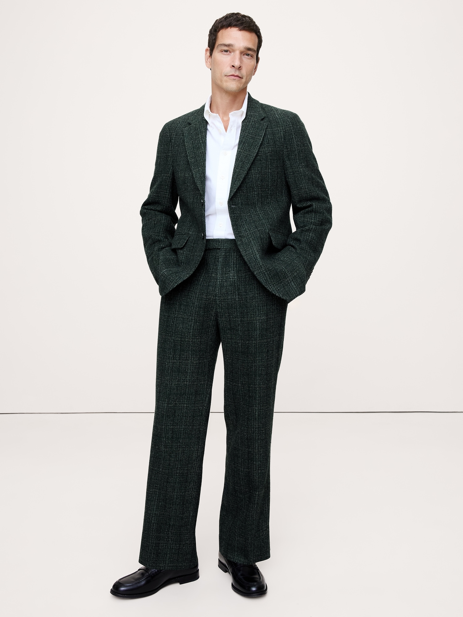 Image number 6 showing, Straight Italian Wool Tweed Suit Pant