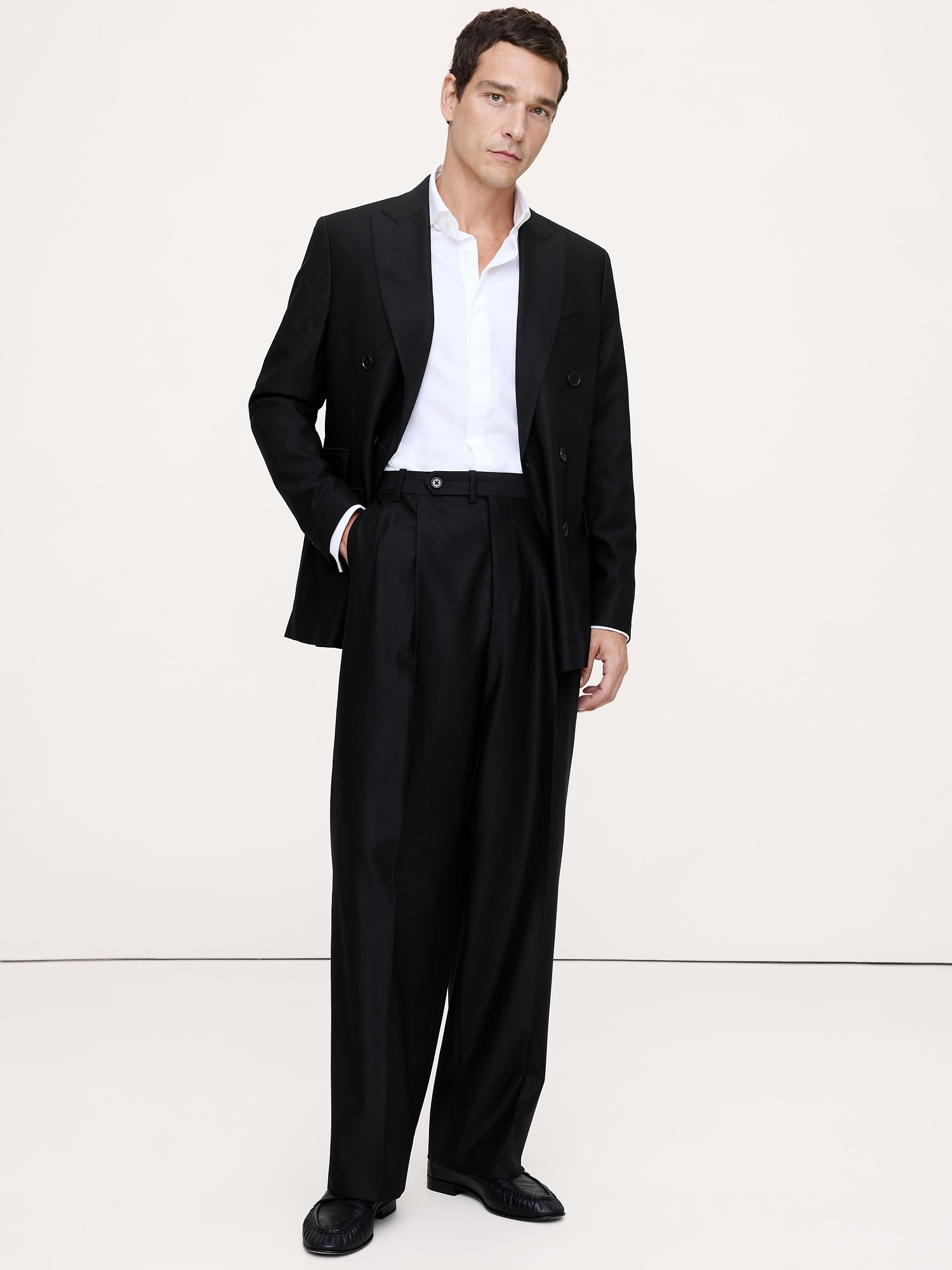 Image number 5 showing, Signature Italian Hopsack Double-Breasted Suit Jacket