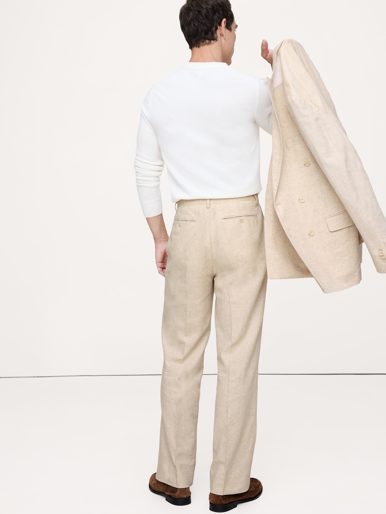 Image number 3 showing, Herringbone Cotton-Linen Relaxed Suit Pant