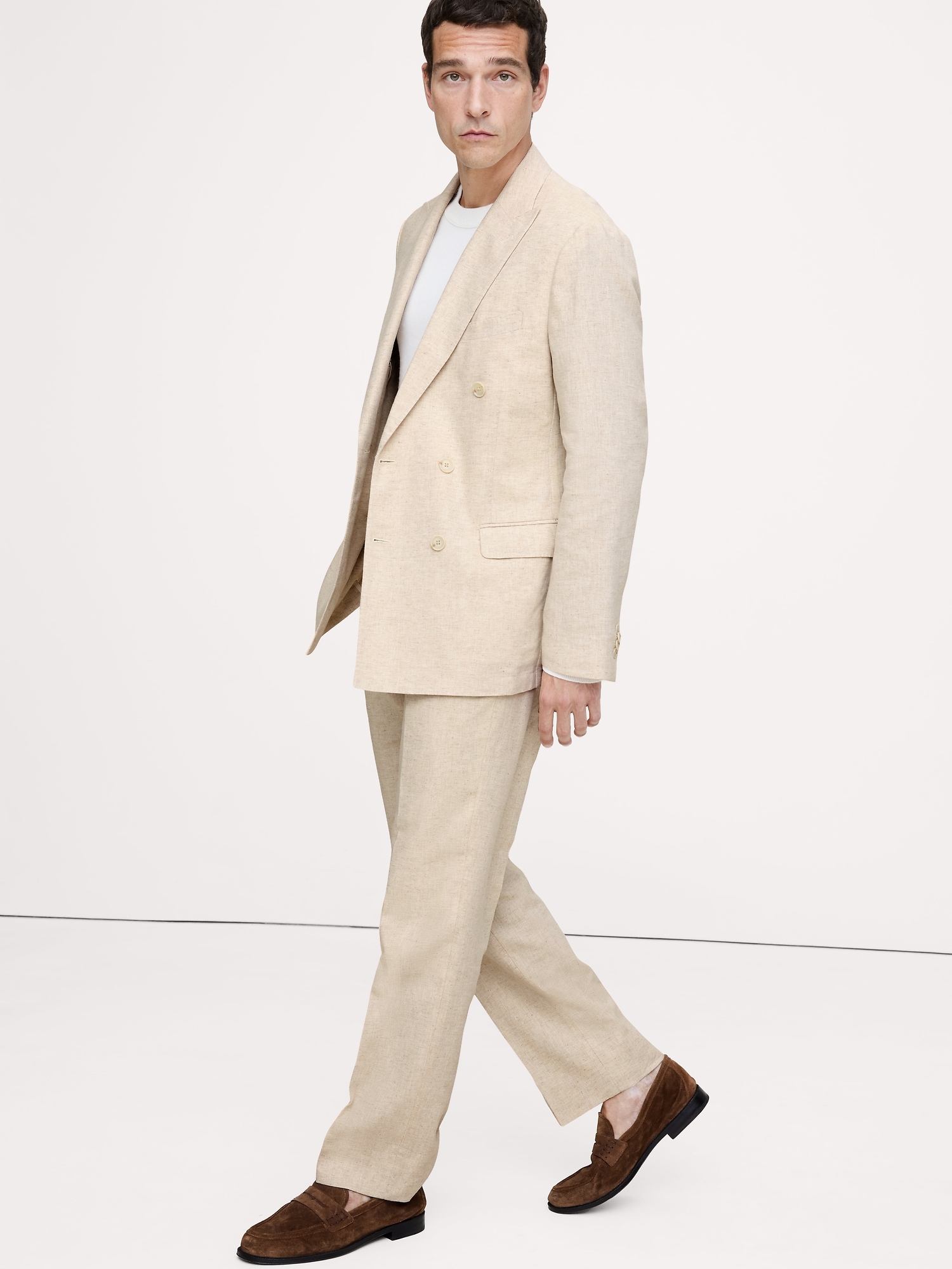 Image number 6 showing, Herringbone Cotton-Linen Relaxed Suit Pant