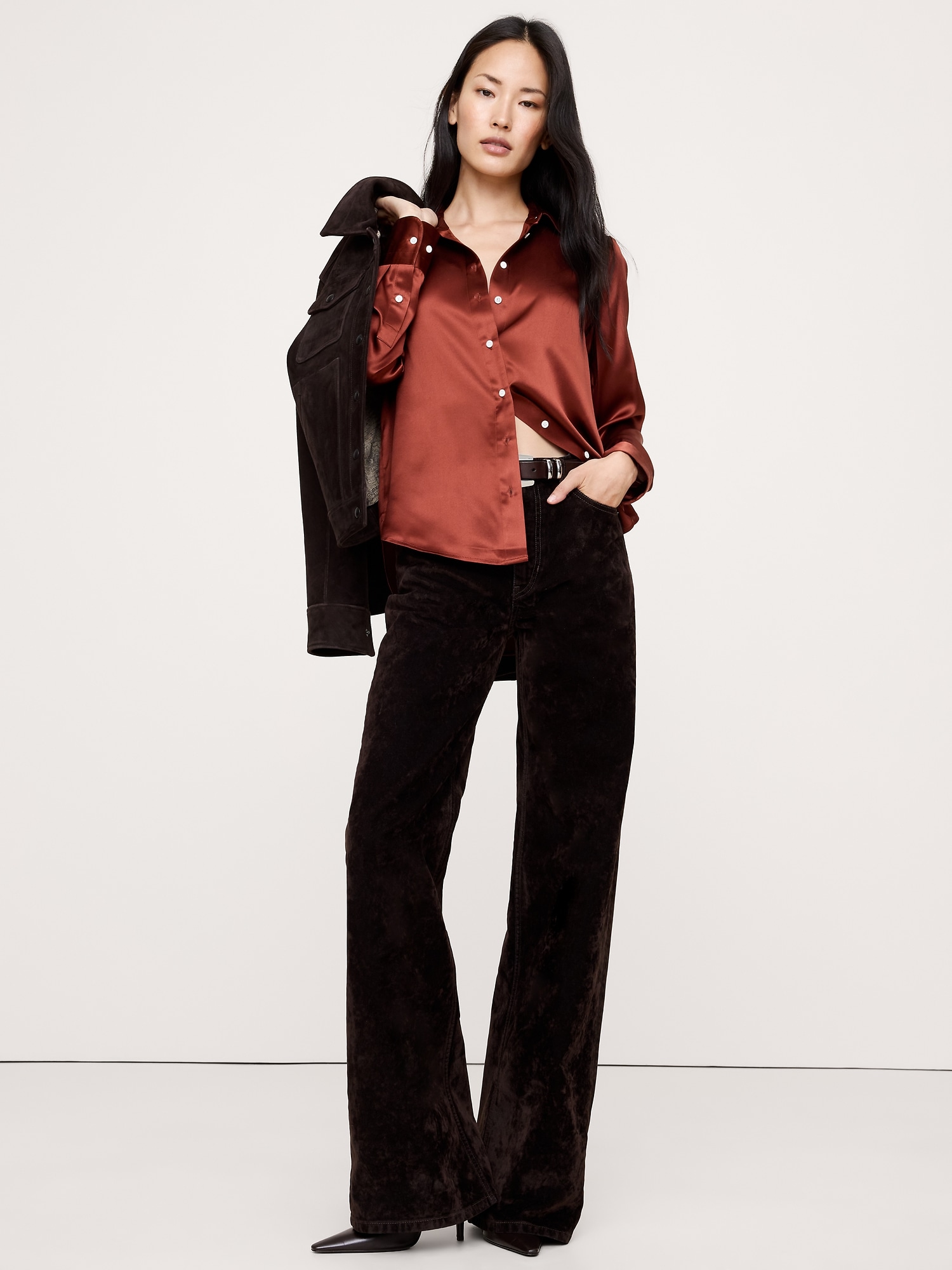 The Everyday Silk Shirt - Jasper Red